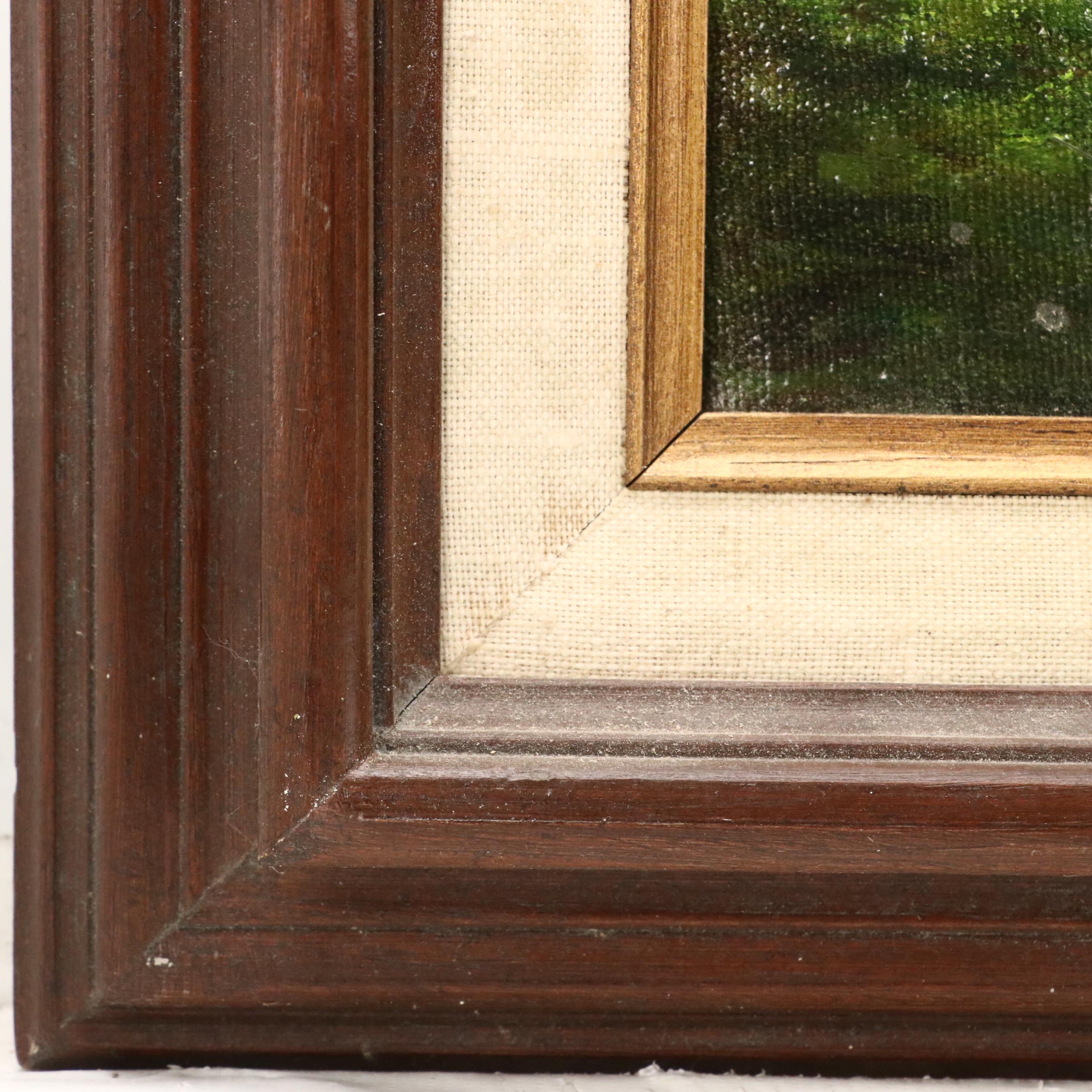 Sylvia Shelling Acrylic Landscape Painting with Horses, 1969