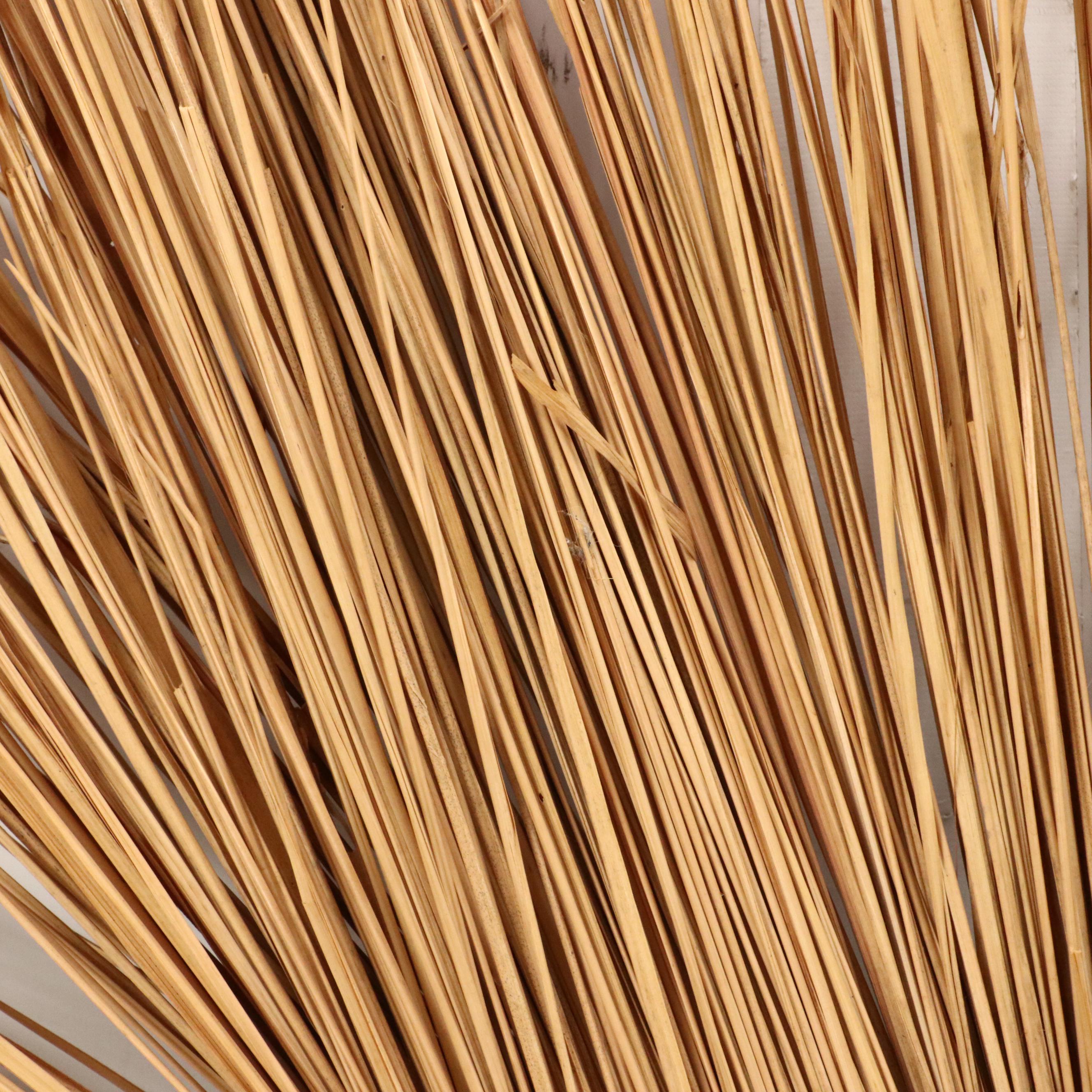 Decorative Wood Wall Mask with Straw Headdress