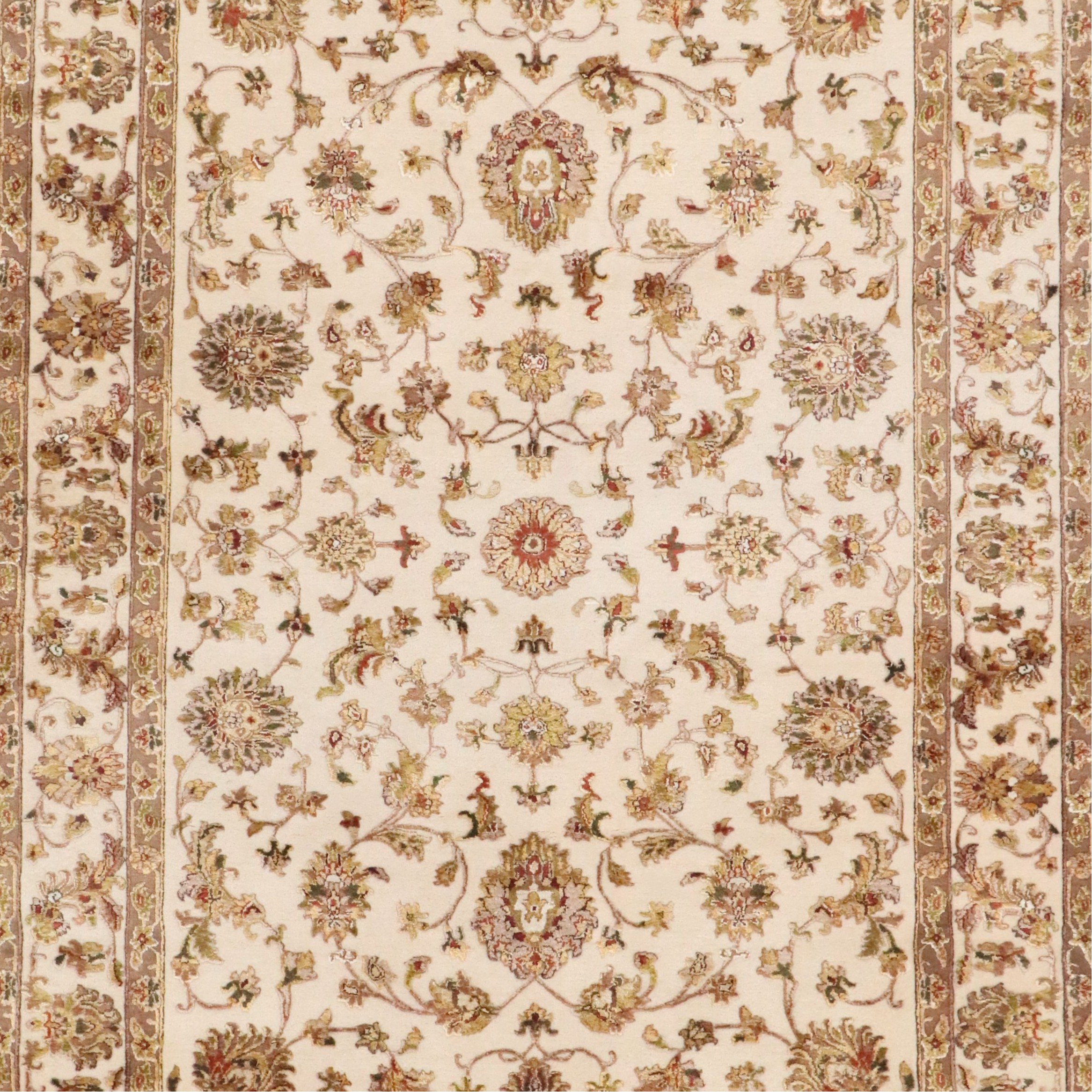 6' x 8'11 Hand-Knotted Indian Agra Silk Blend Area Rug
