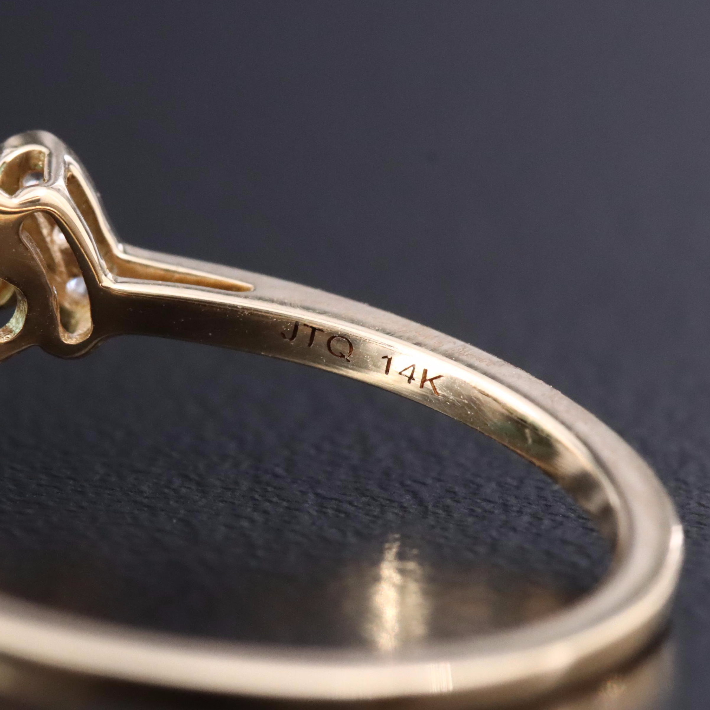 14K 1.62 CT Emerald and White Sapphire Ring