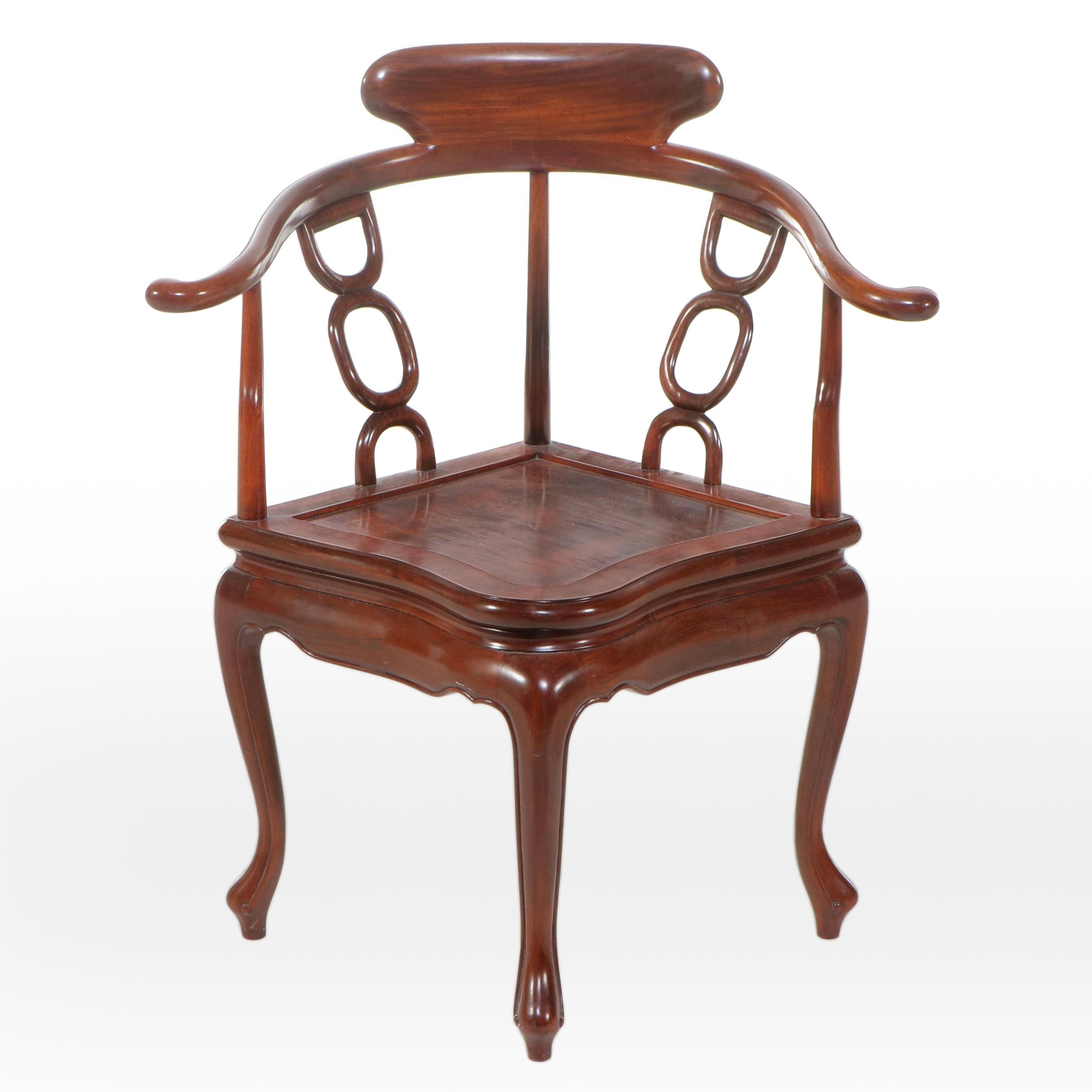 Chinese Rosewood Corner Chair