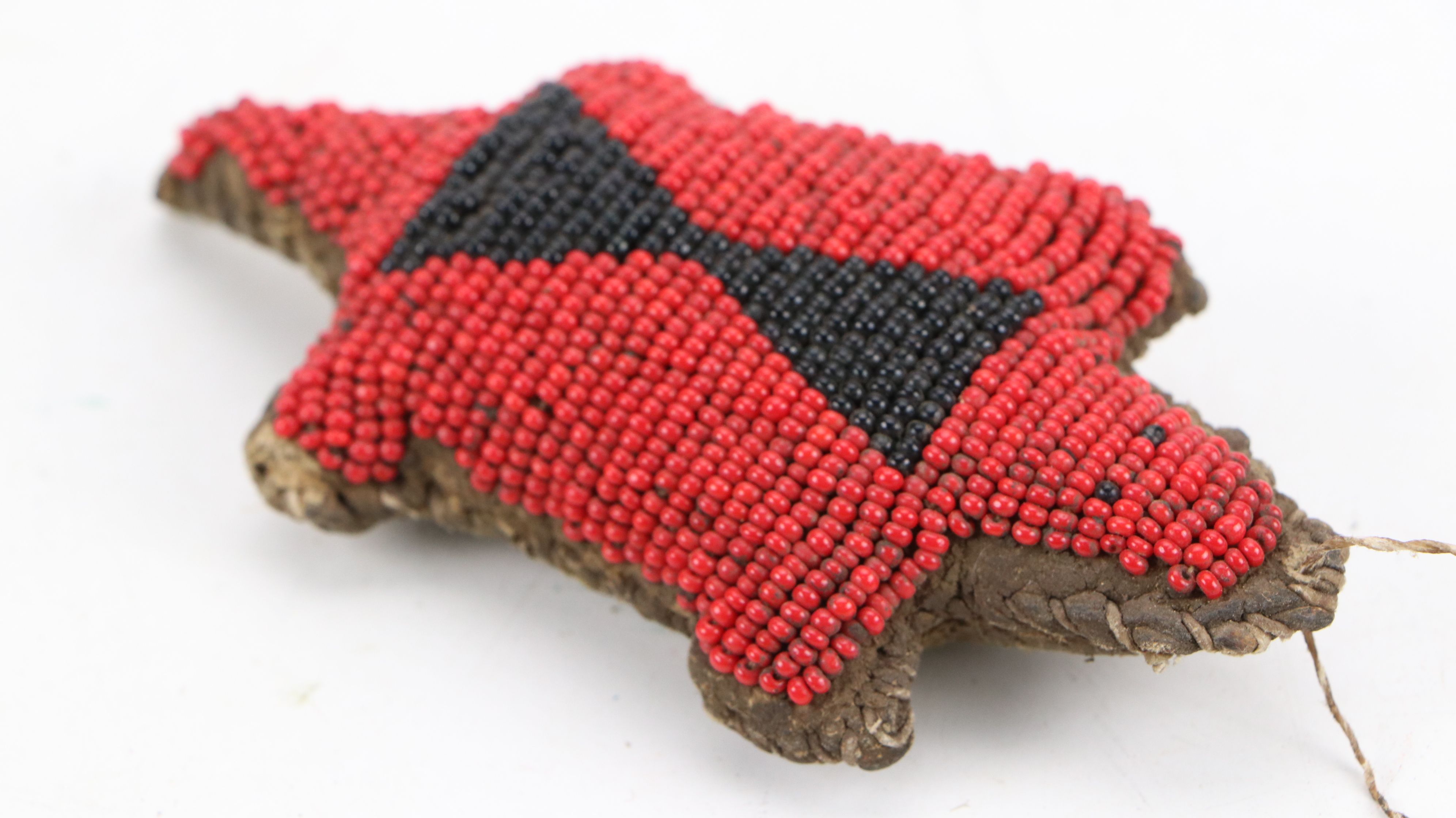 Two Plains Style Beaded "Fetishes" with Indigenous Woodlands Beaded Hide Pouch