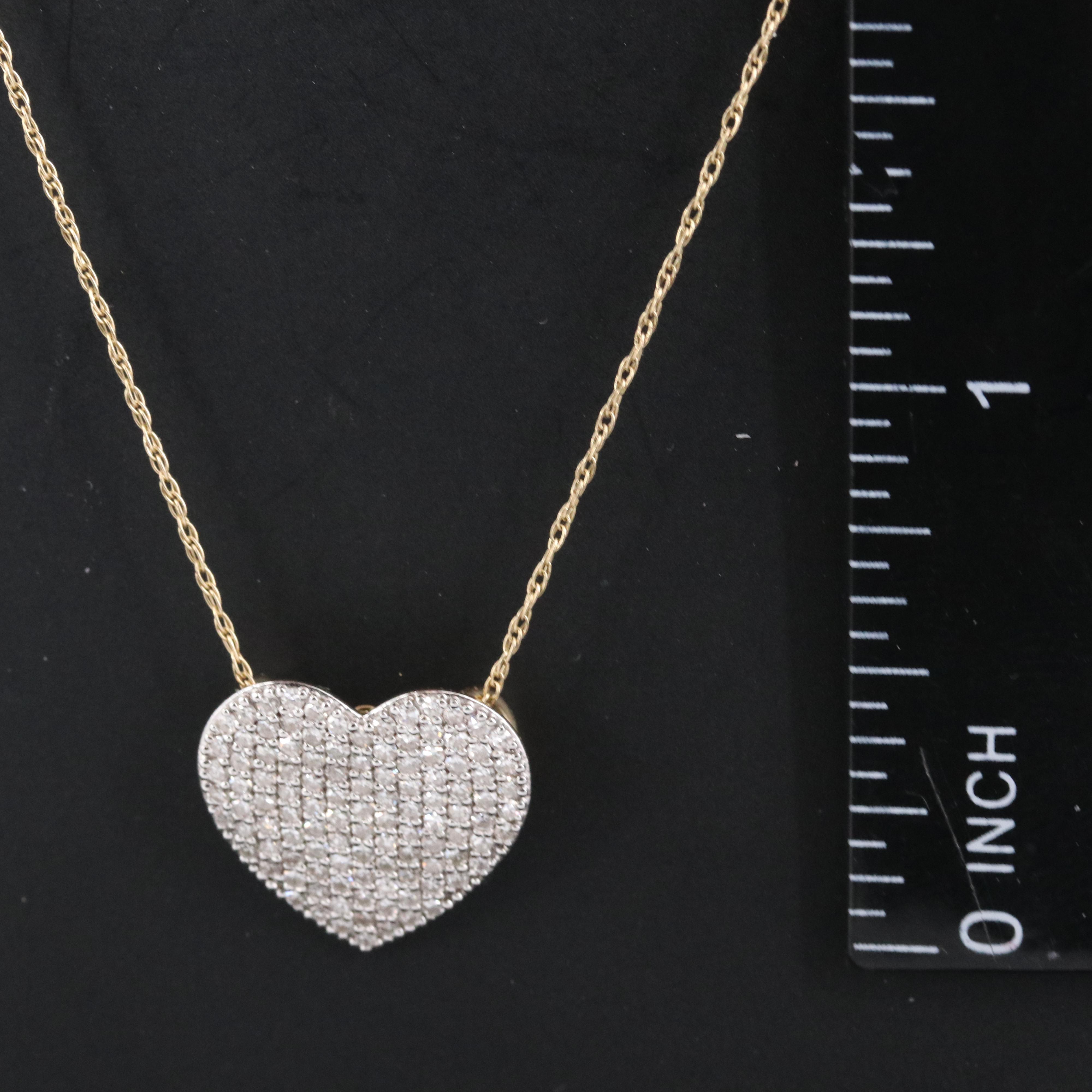 14K 0.60 CTW Diamond Heart Pendant Necklace