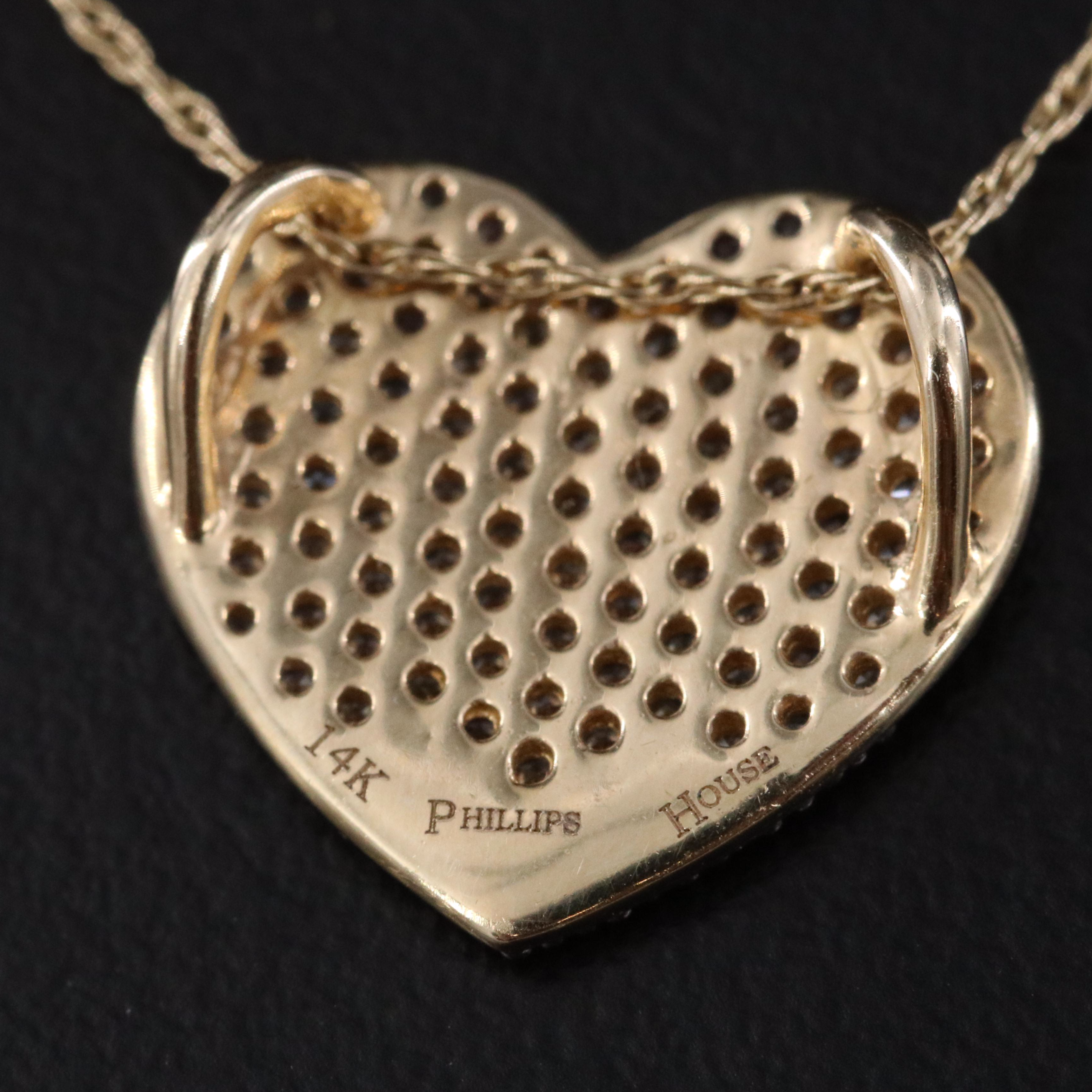 14K 0.60 CTW Diamond Heart Pendant Necklace