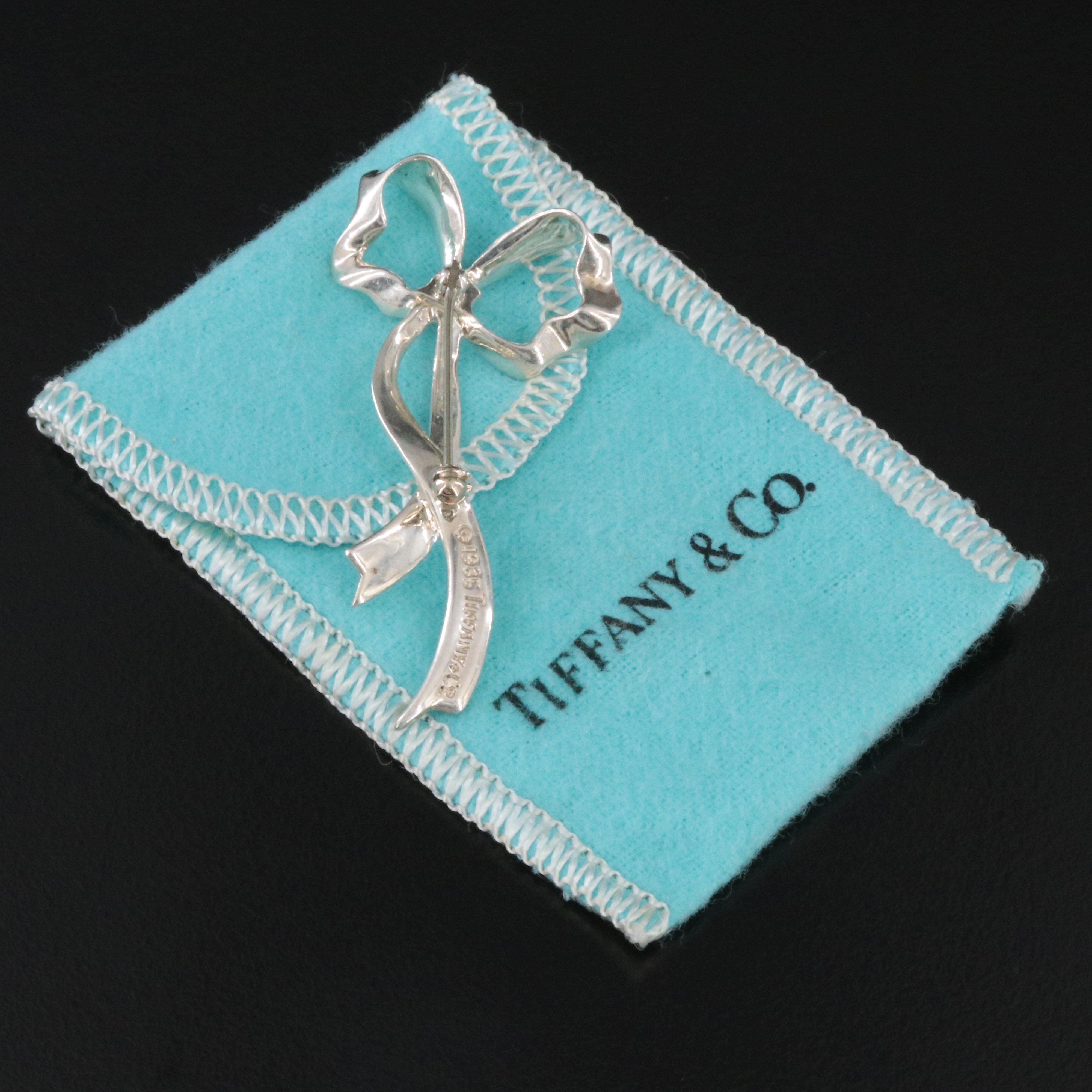 Tiffany & Co. Sterling Ribbon Bow Brooch