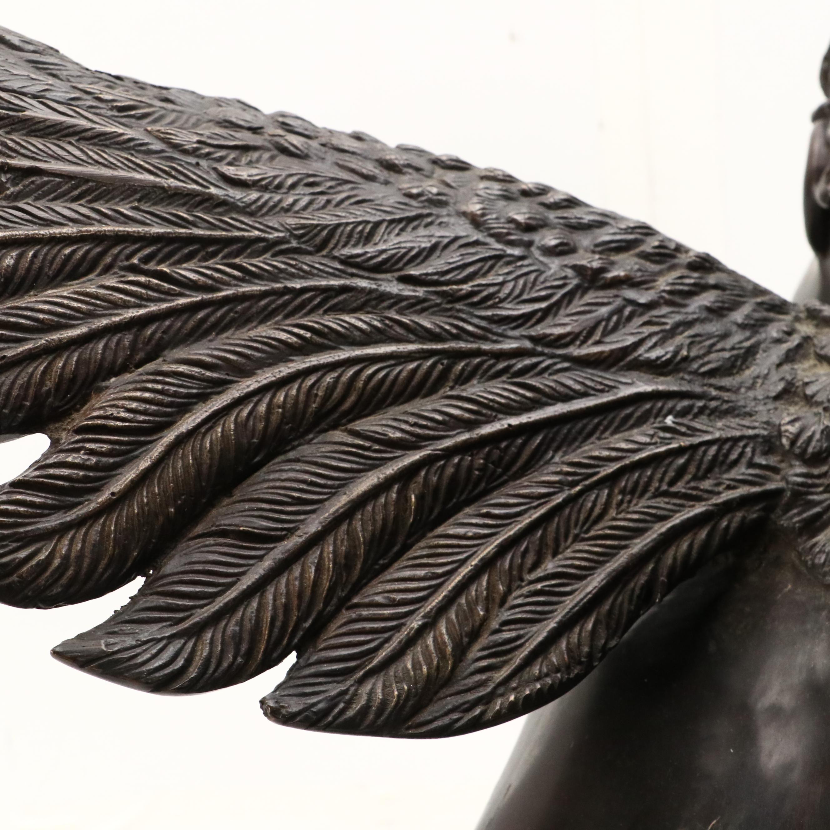 Cast Bronze Sculpture of Crouching Cupid, 20th Century