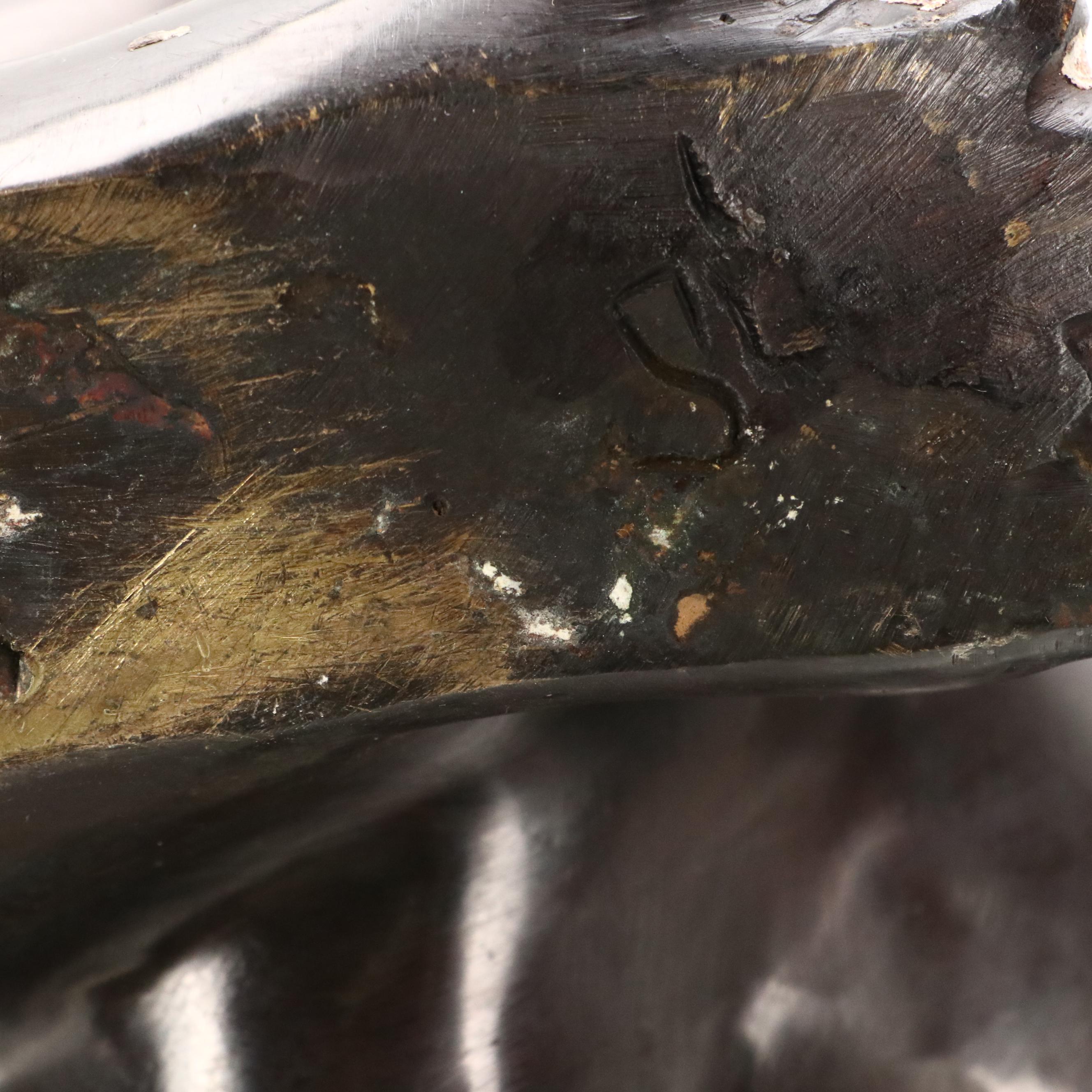 Cast Bronze Sculpture of Crouching Cupid, 20th Century