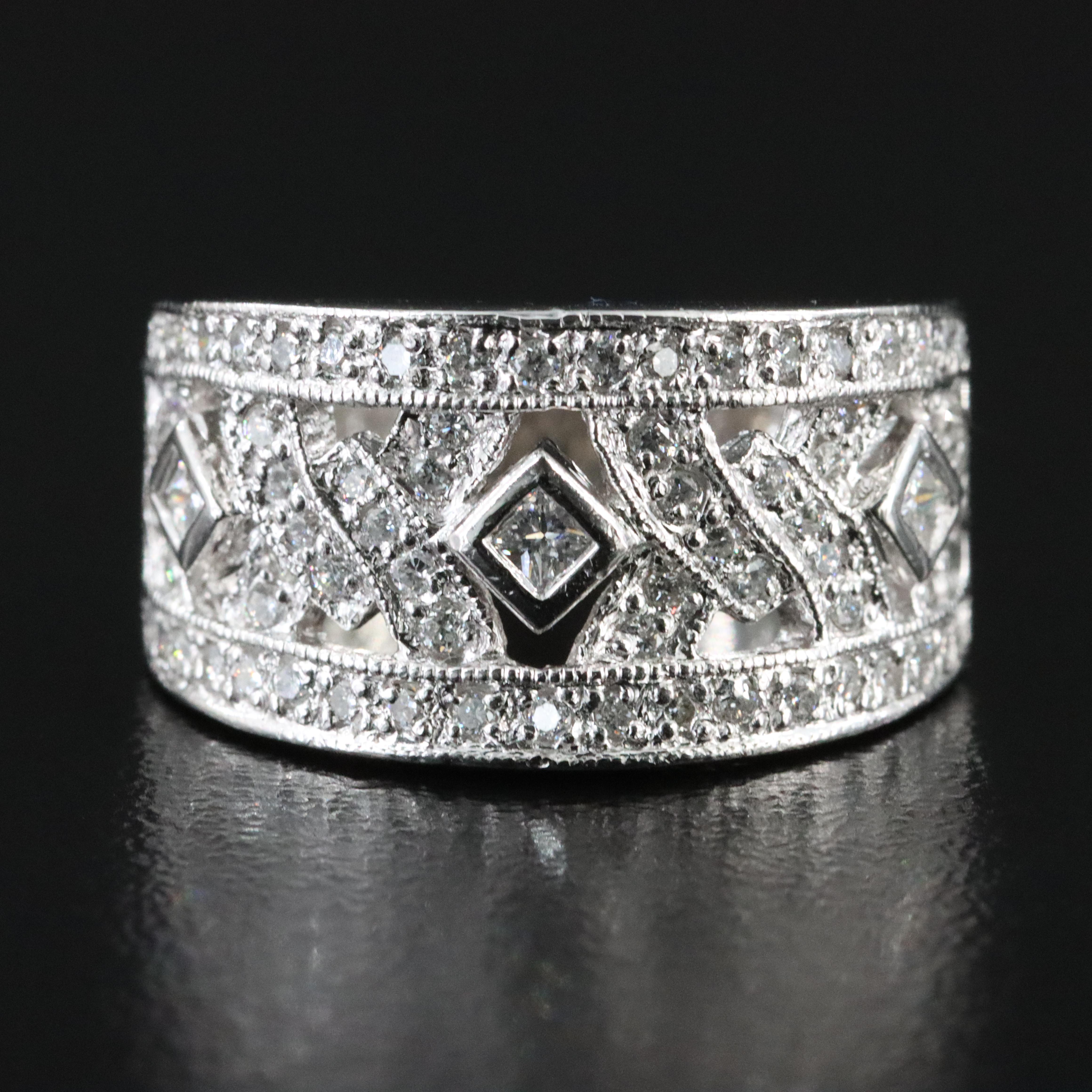 Platinum 0.61 CTW Diamond Ring