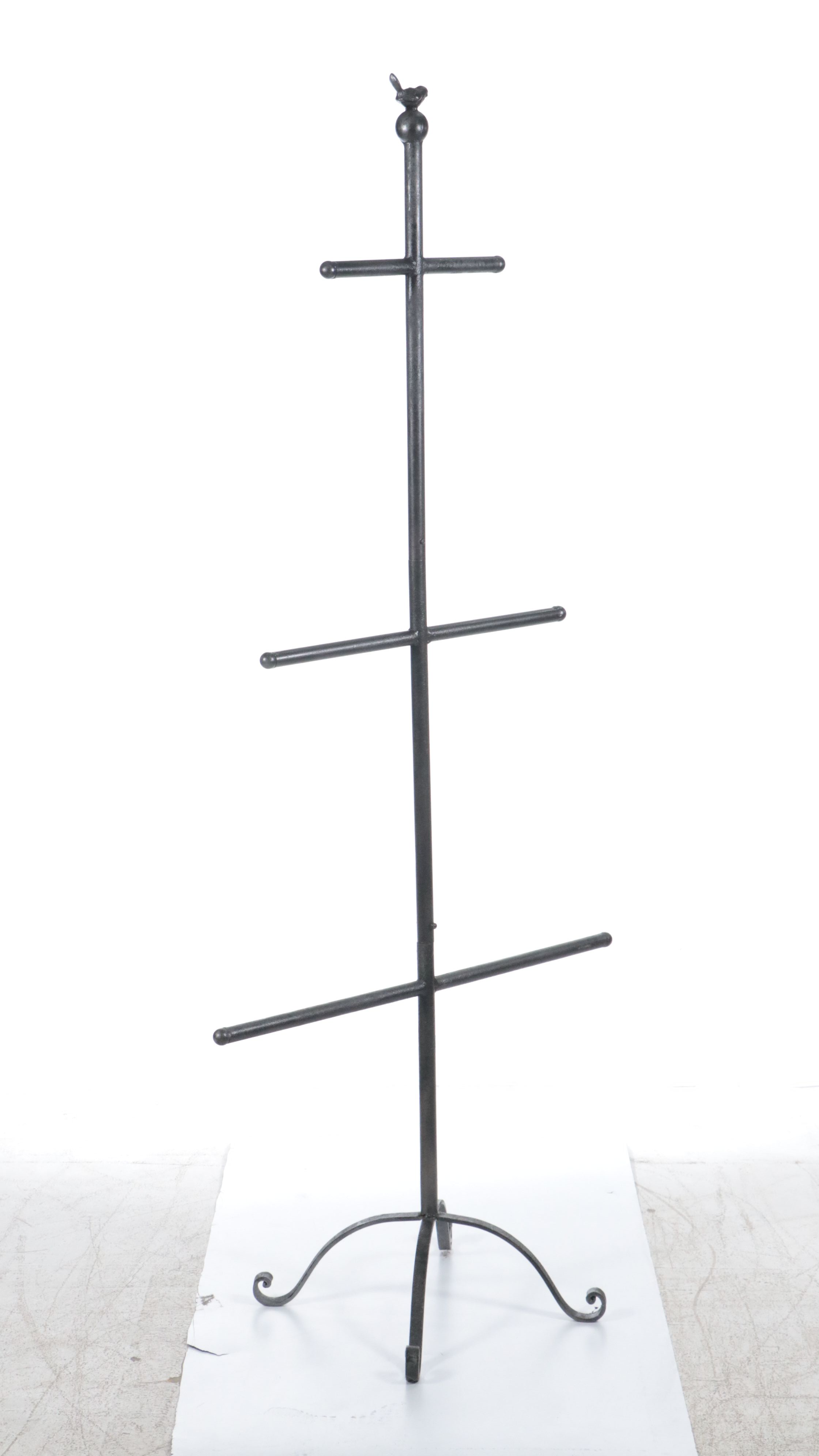 Cast Iron Basket Tree with Bird Finial