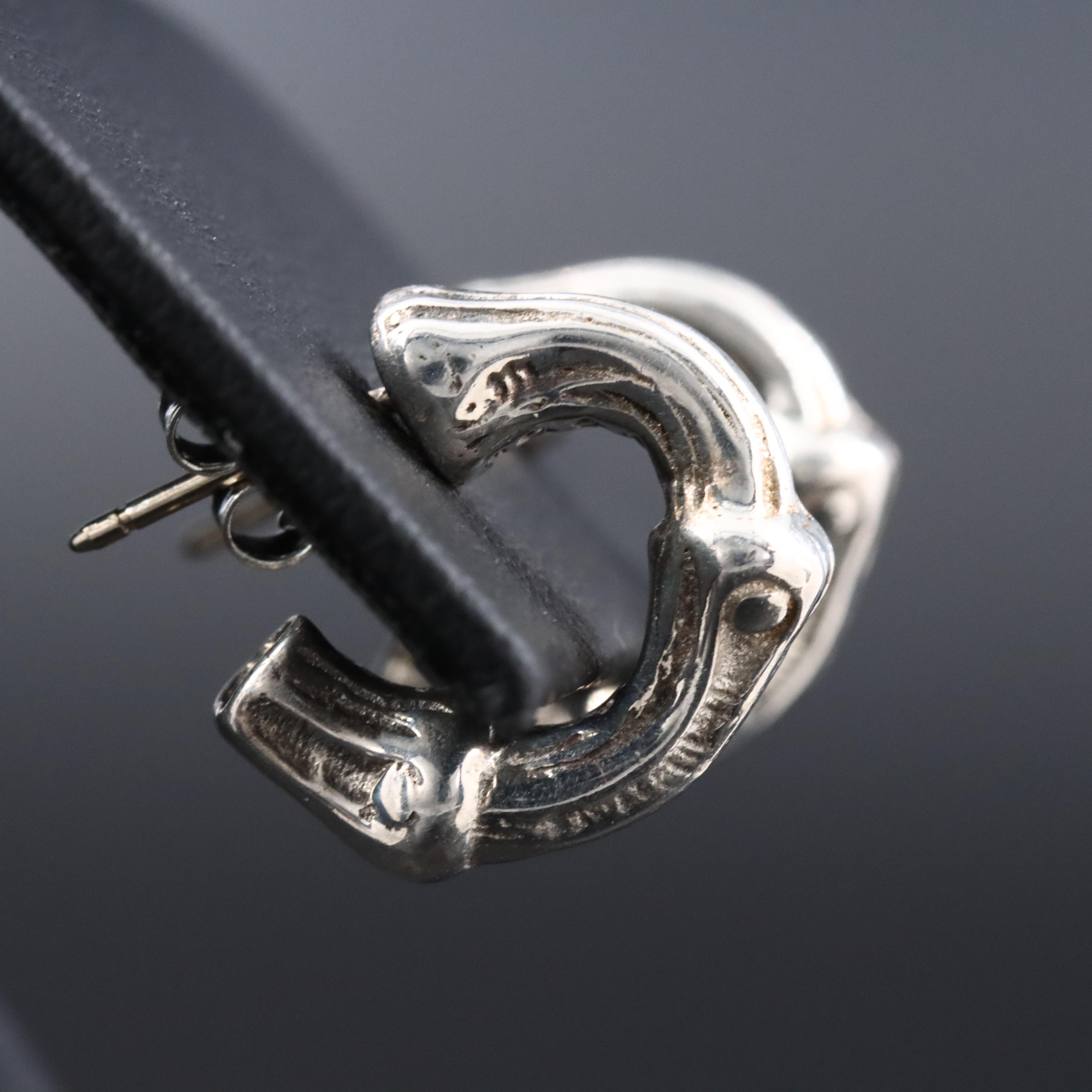 Tiffany & Co. Sterling Bamboo Hoop Earrings