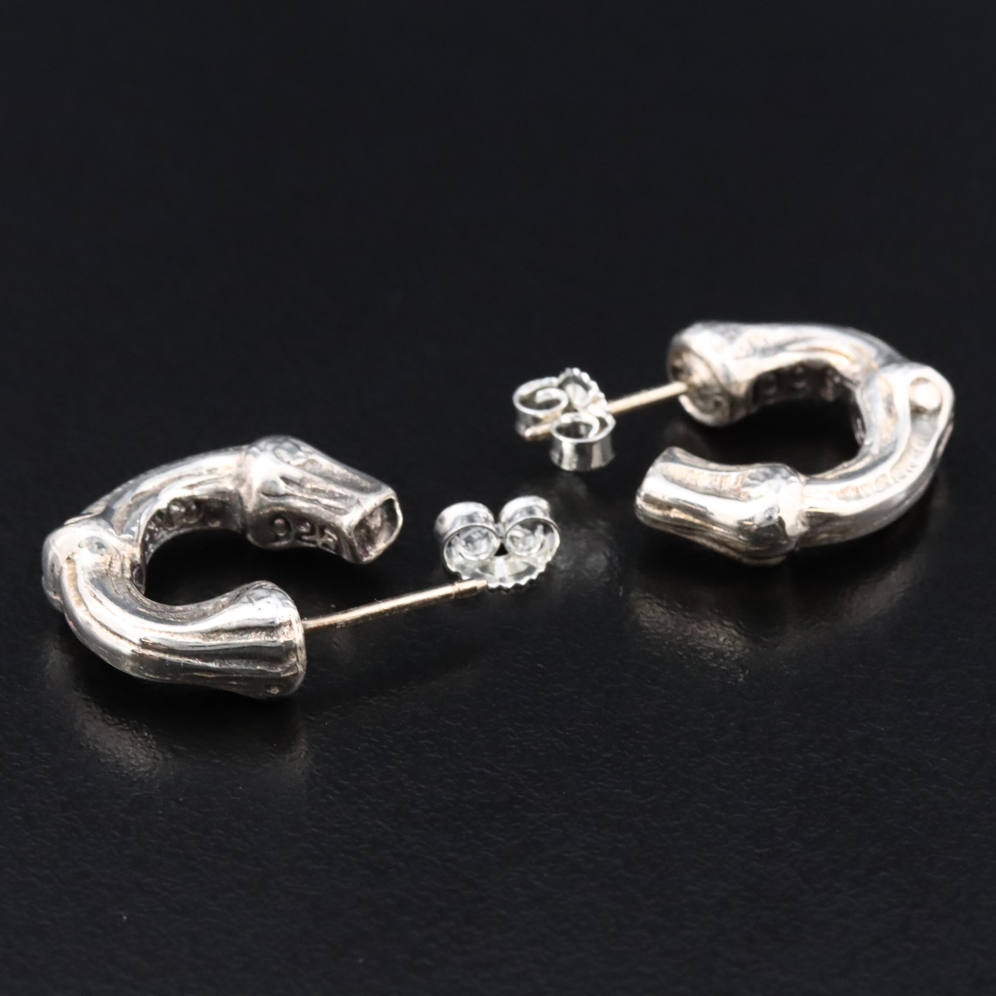 Tiffany & Co. Sterling Bamboo Hoop Earrings