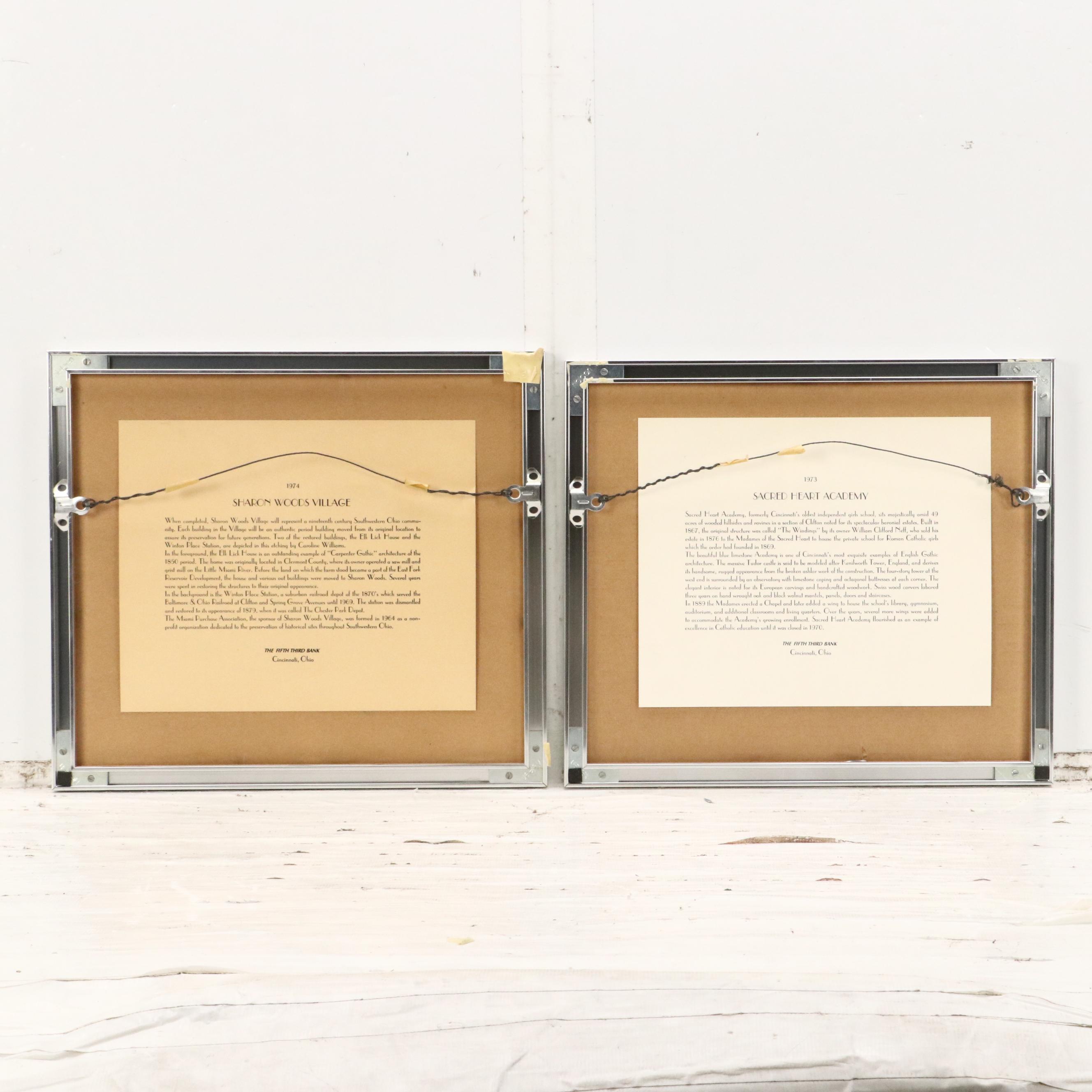 Cincinnati Halftone and Lithograph Street Scenes After Caroline Williams