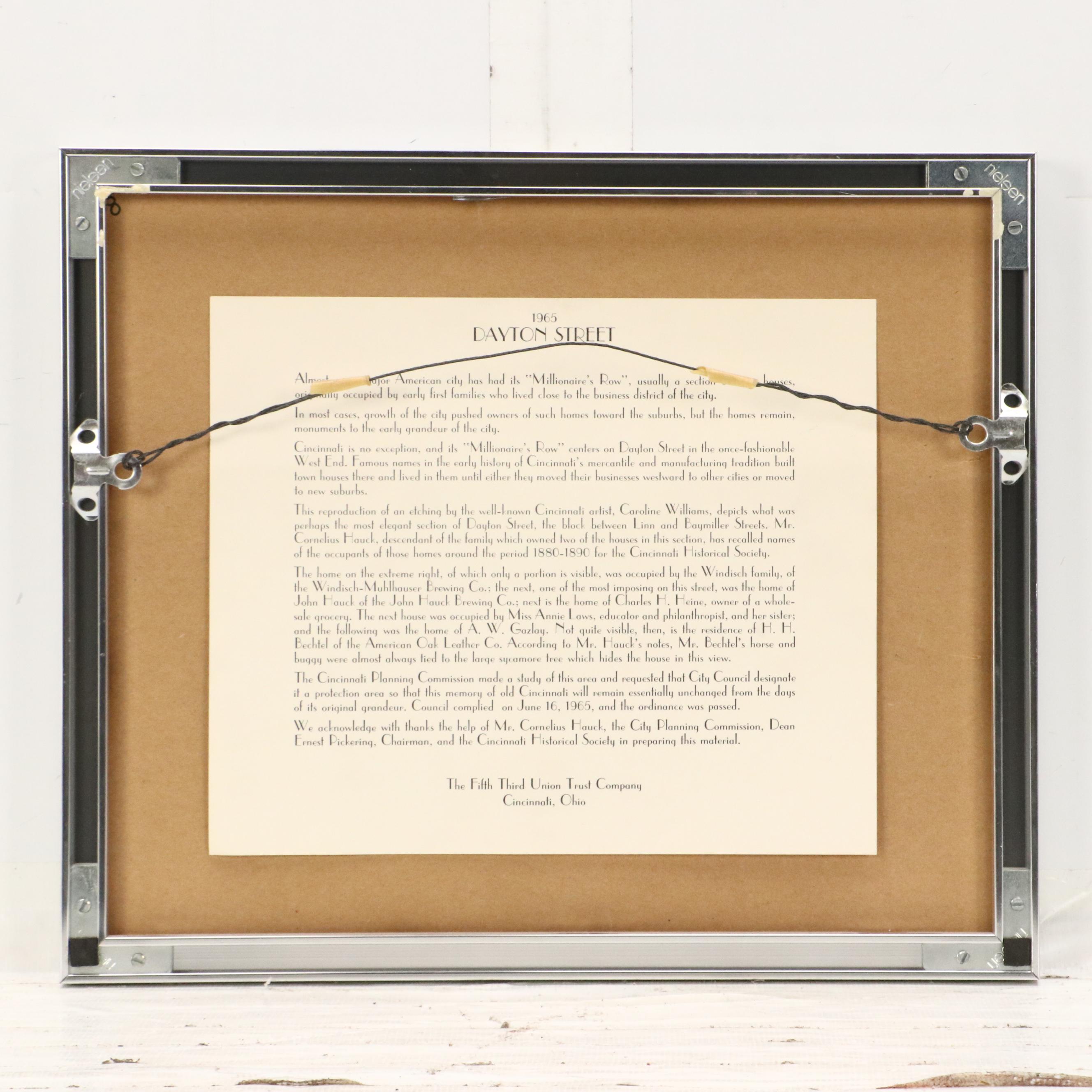 Cincinnati Halftone and Lithograph Street Scenes After Caroline Williams