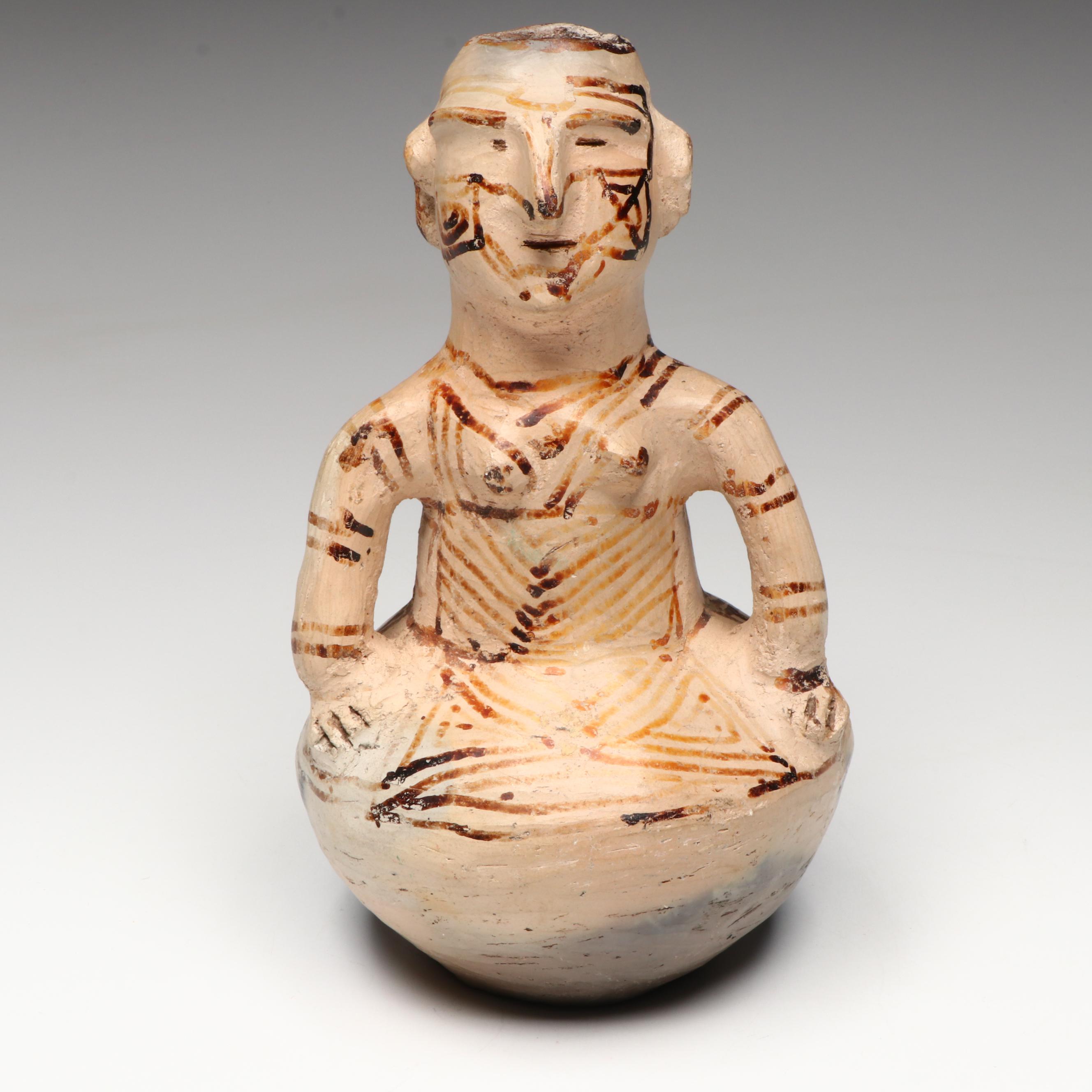 Amazonian Guahibo Effigy Jar and Karajá Tribe Earthenware Figural Group