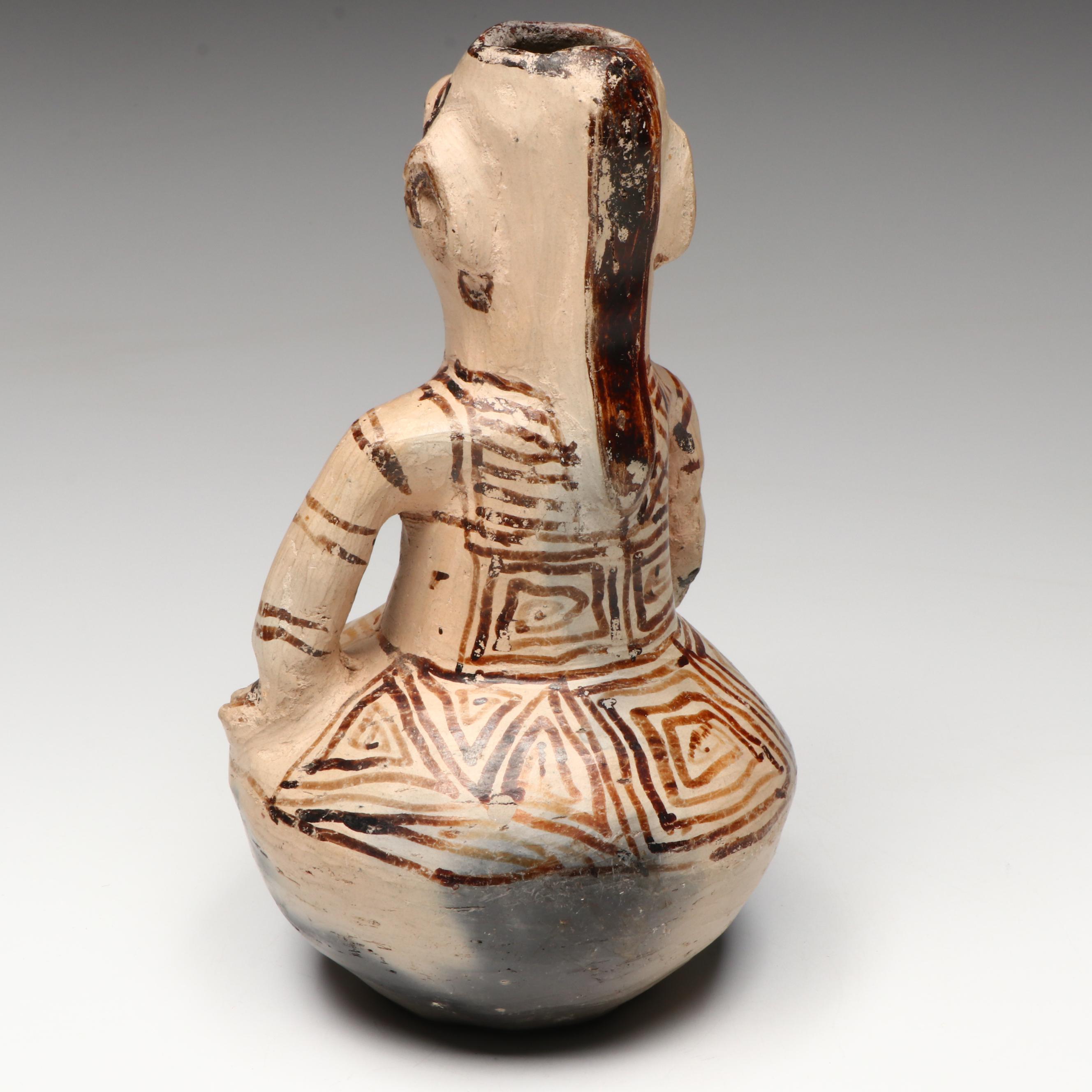 Amazonian Guahibo Effigy Jar and Karajá Tribe Earthenware Figural Group
