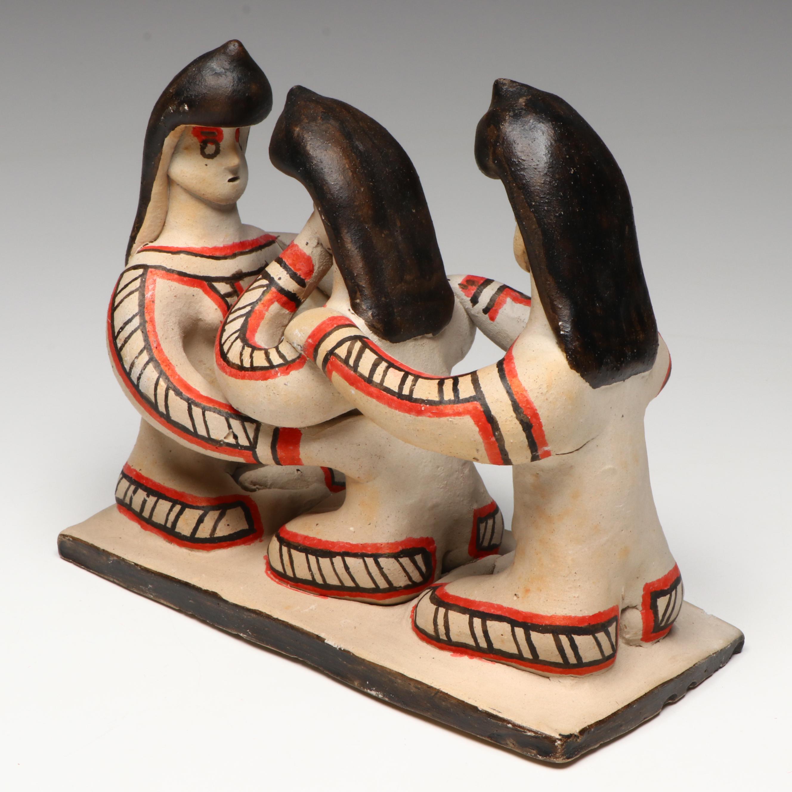 Amazonian Guahibo Effigy Jar and Karajá Tribe Earthenware Figural Group