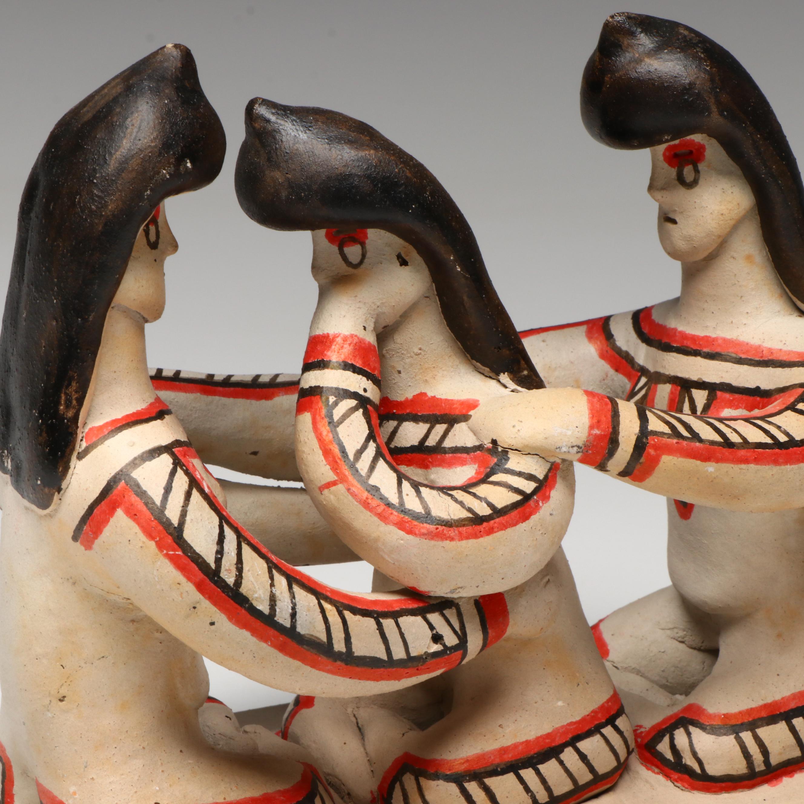 Amazonian Guahibo Effigy Jar and Karajá Tribe Earthenware Figural Group