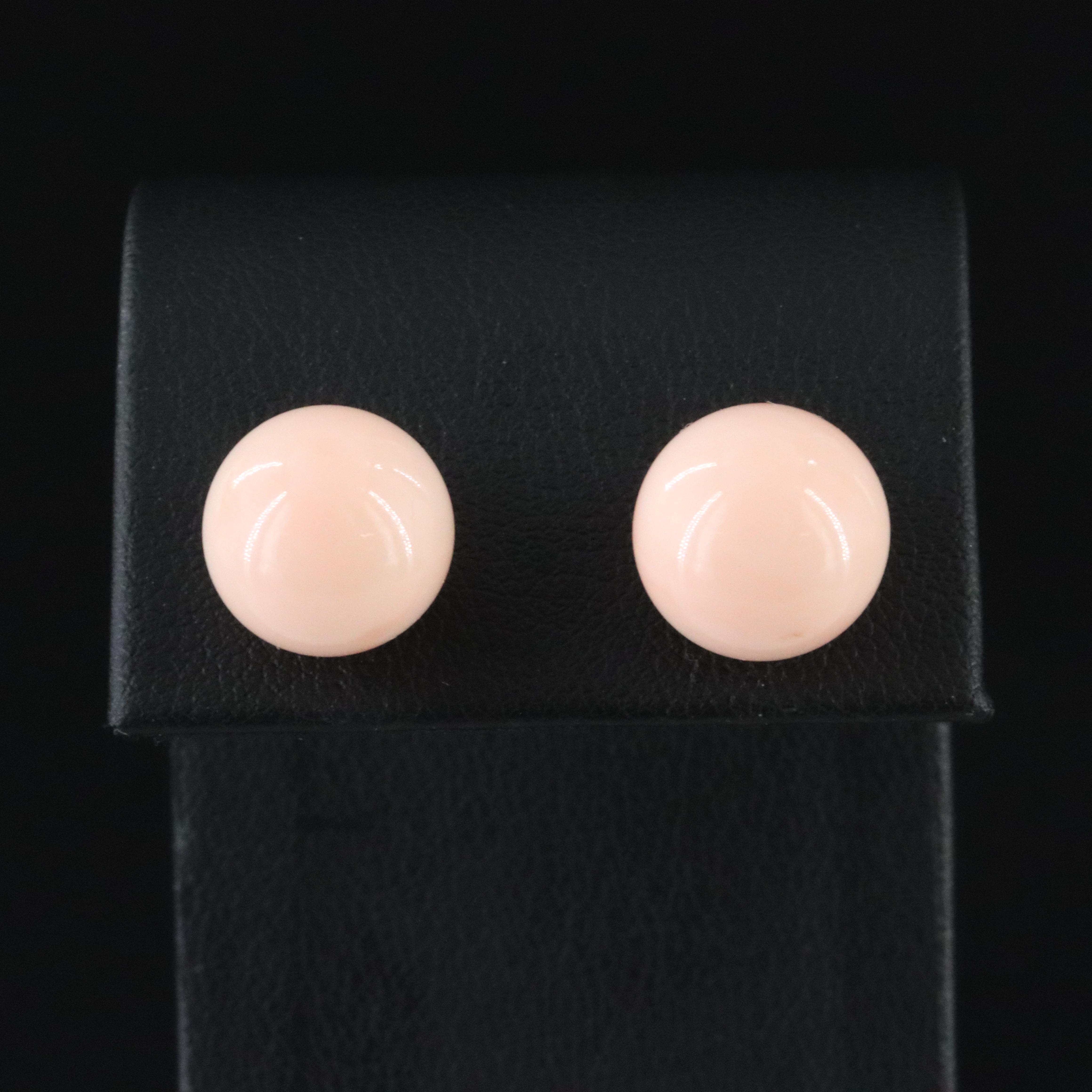 14K Coral Stud Earrings