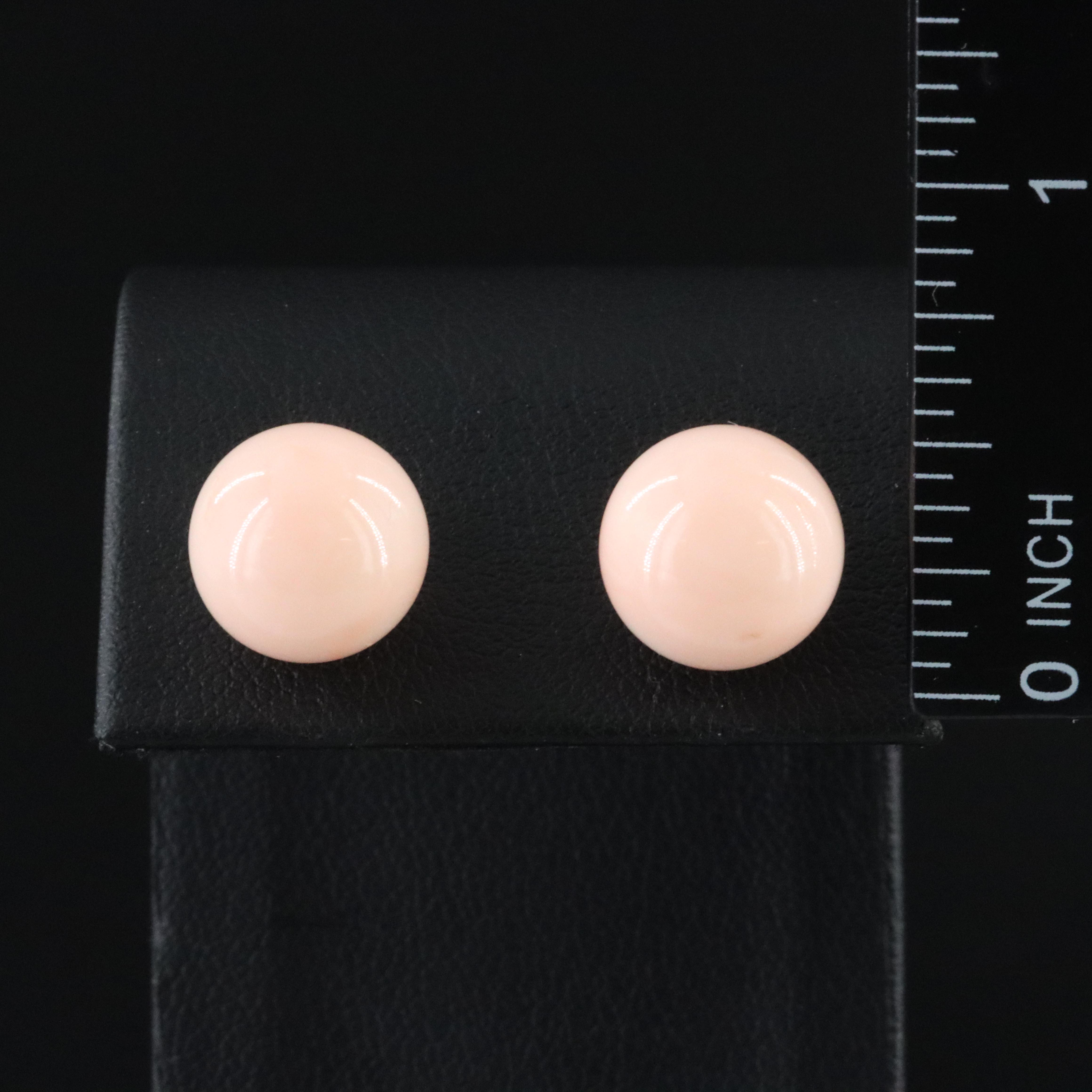 14K Coral Stud Earrings