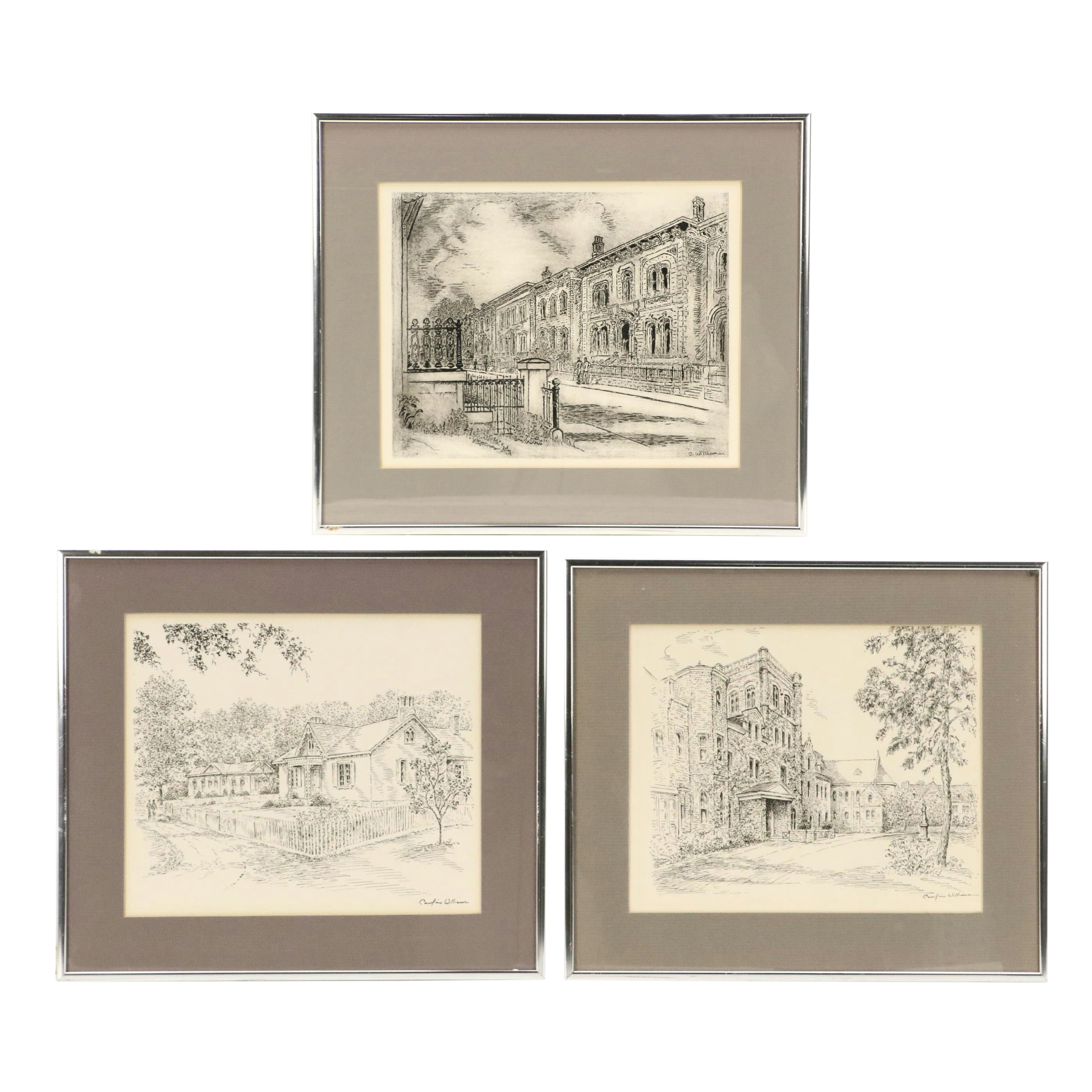 Cincinnati Halftone and Lithograph Street Scenes After Caroline Williams
