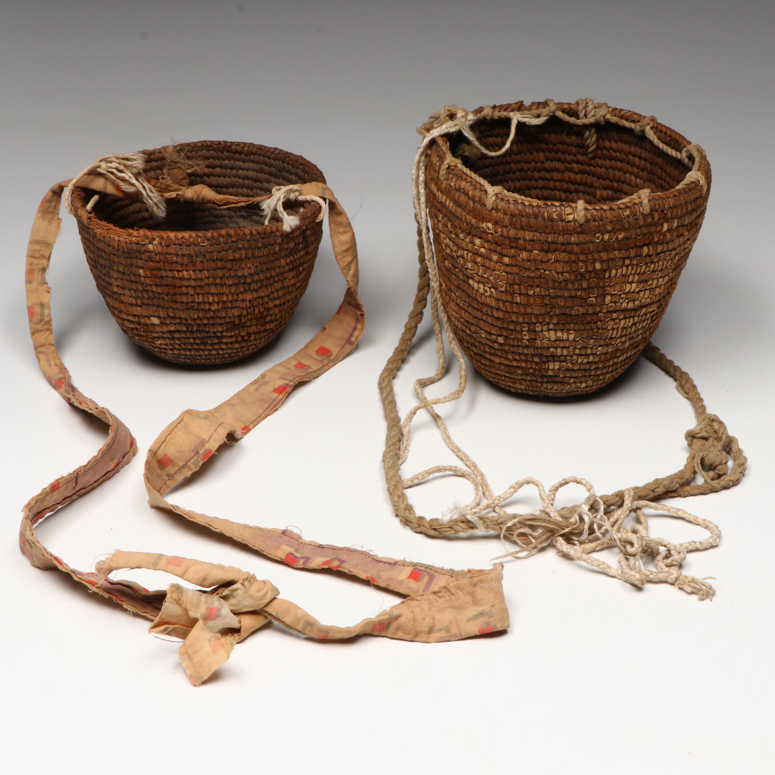 Two Pacific Northwest Utilitarian "Clam" Baskets, 20th Century