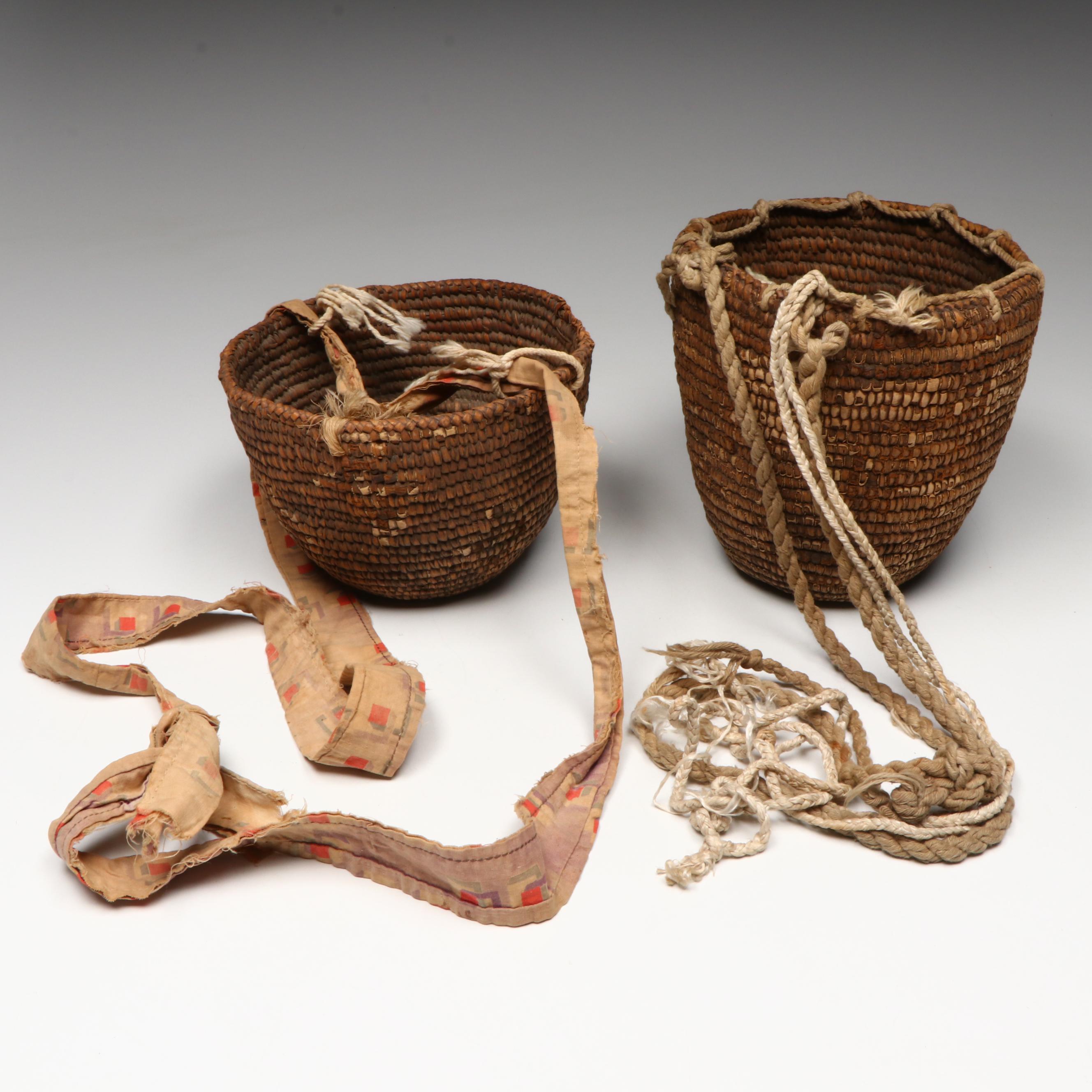 Two Pacific Northwest Utilitarian "Clam" Baskets, 20th Century