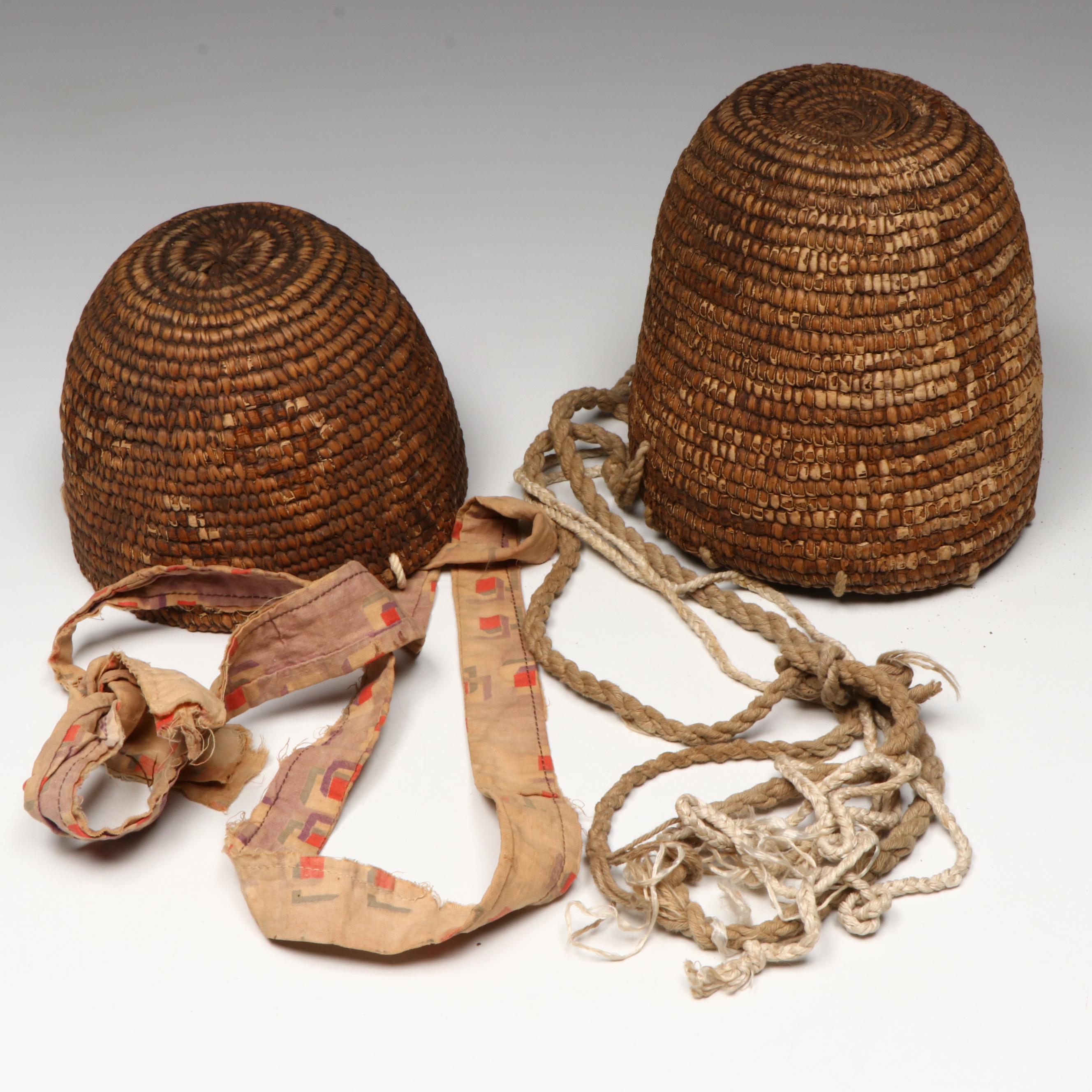 Two Pacific Northwest Utilitarian "Clam" Baskets, 20th Century