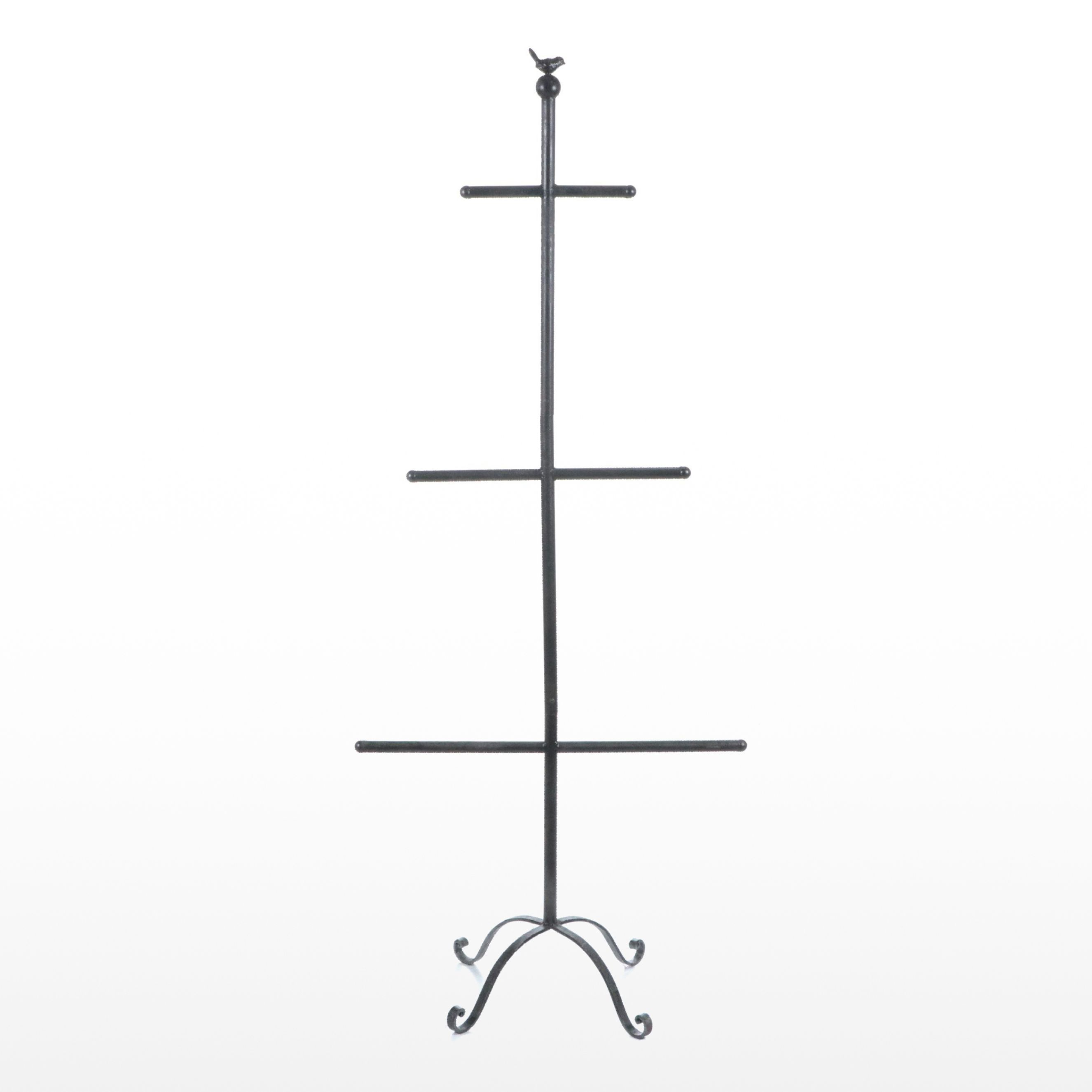 Cast Iron Basket Tree with Bird Finial