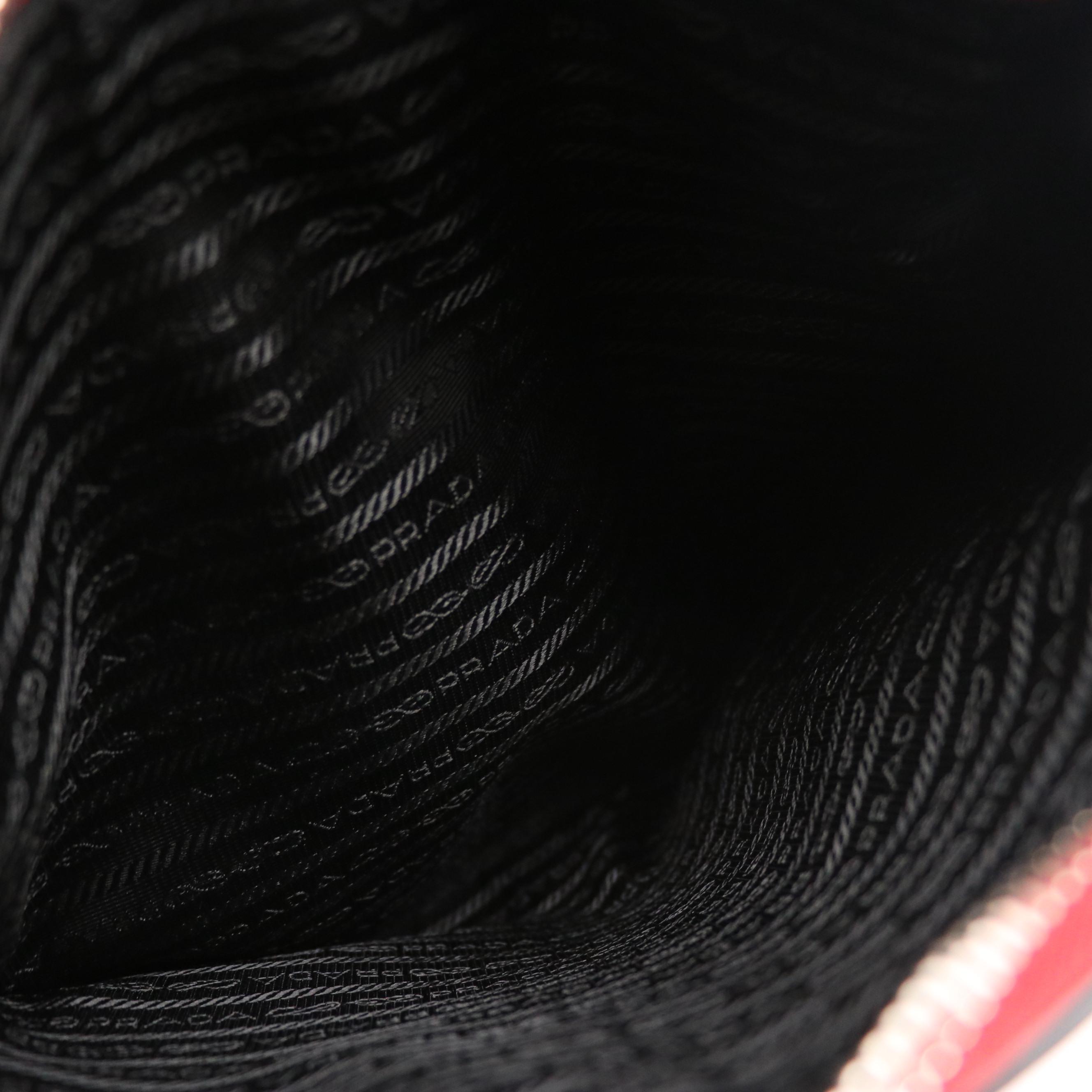 Prada Red Calfskin Leather Twin Pocket Two-Way Tote