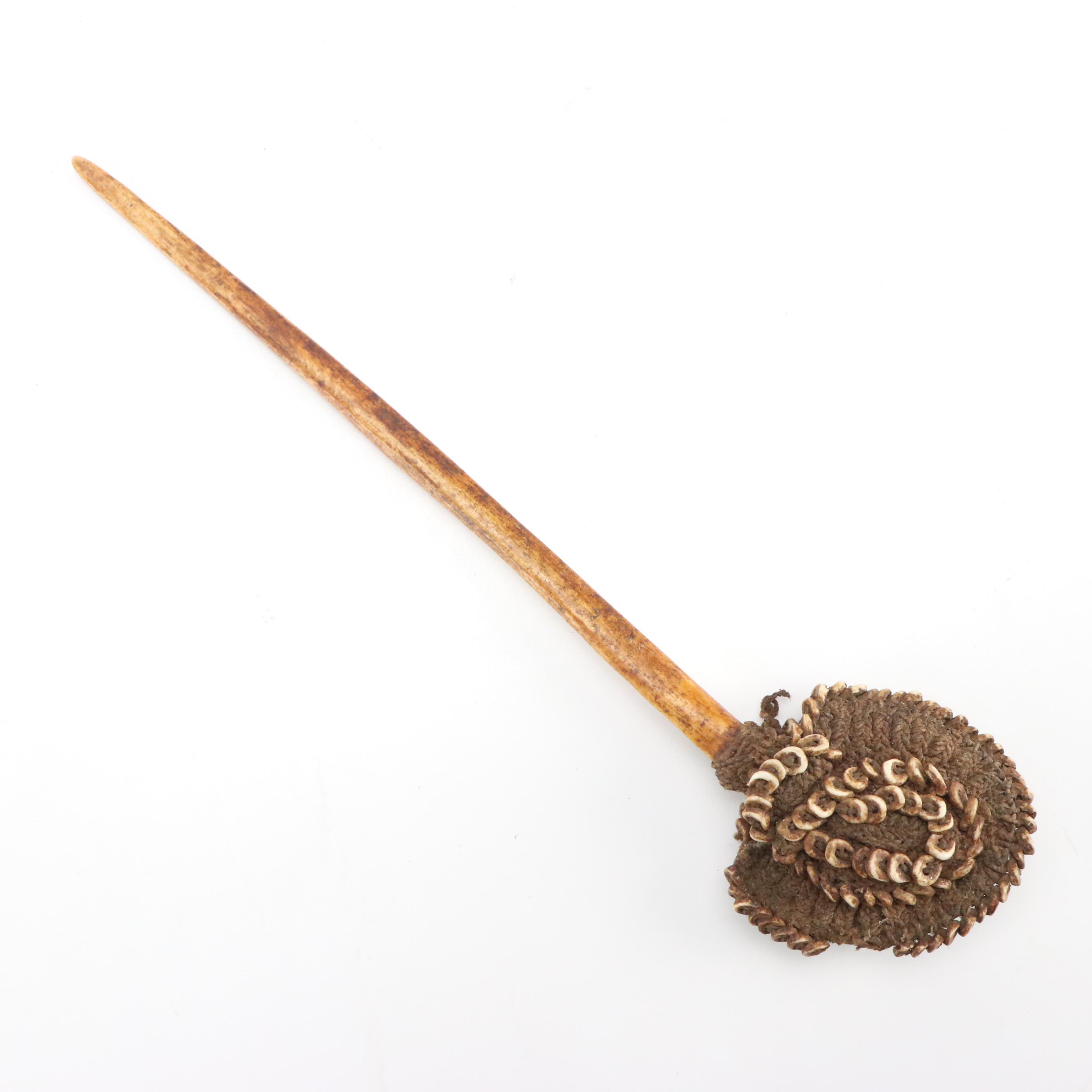 Papua New Guinea Nassa Shell Headband with Sepik River Bone Hair Pin