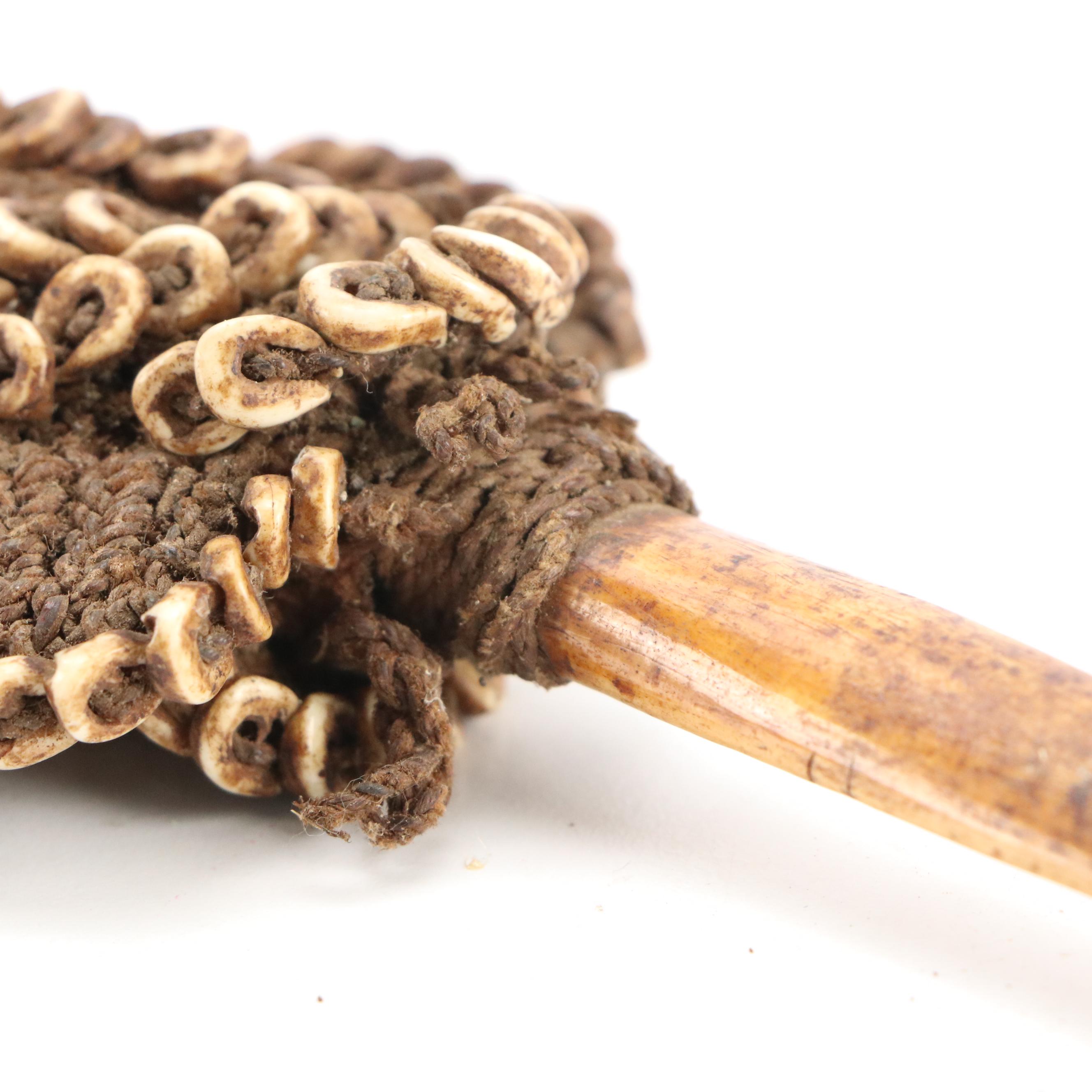 Papua New Guinea Nassa Shell Headband with Sepik River Bone Hair Pin