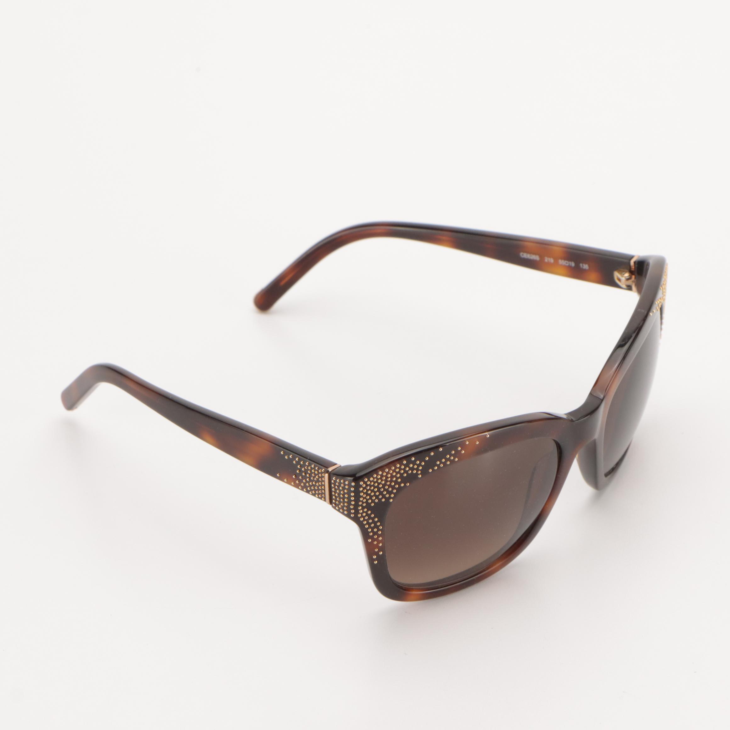 Chloé CE626S 219 Embellished Havana Square Sunglasses in Case