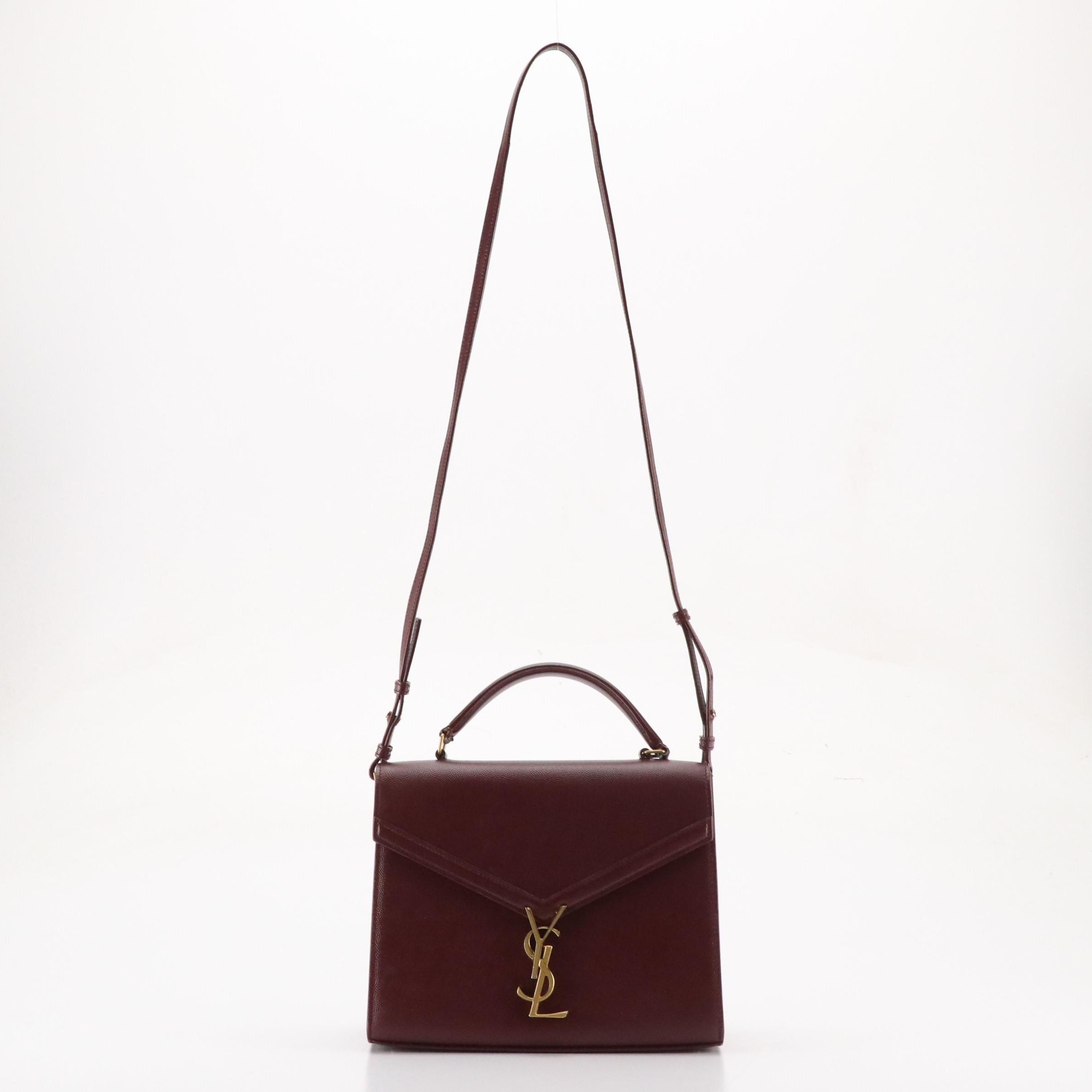 Saint Laurent Grain de Poudre Classic Monogram Cassandra Two-Way Top Handle Bag