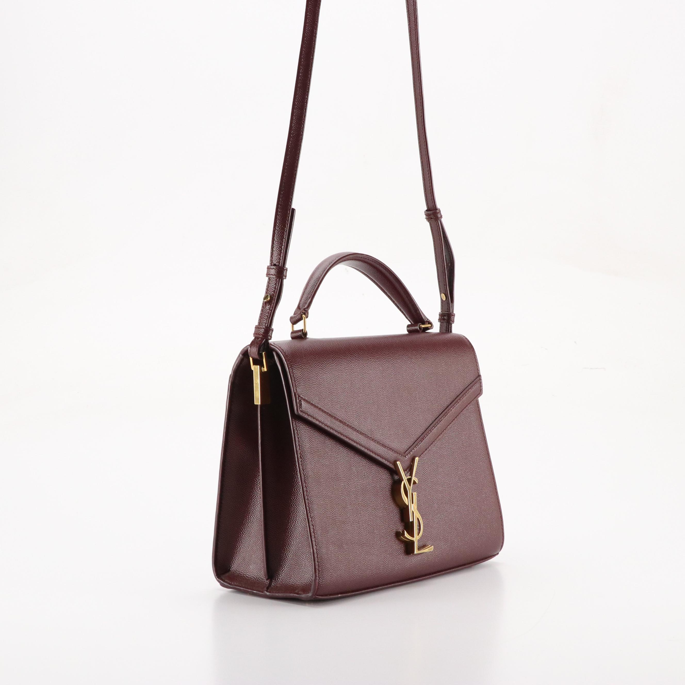 Saint Laurent Grain de Poudre Classic Monogram Cassandra Two-Way Top Handle Bag