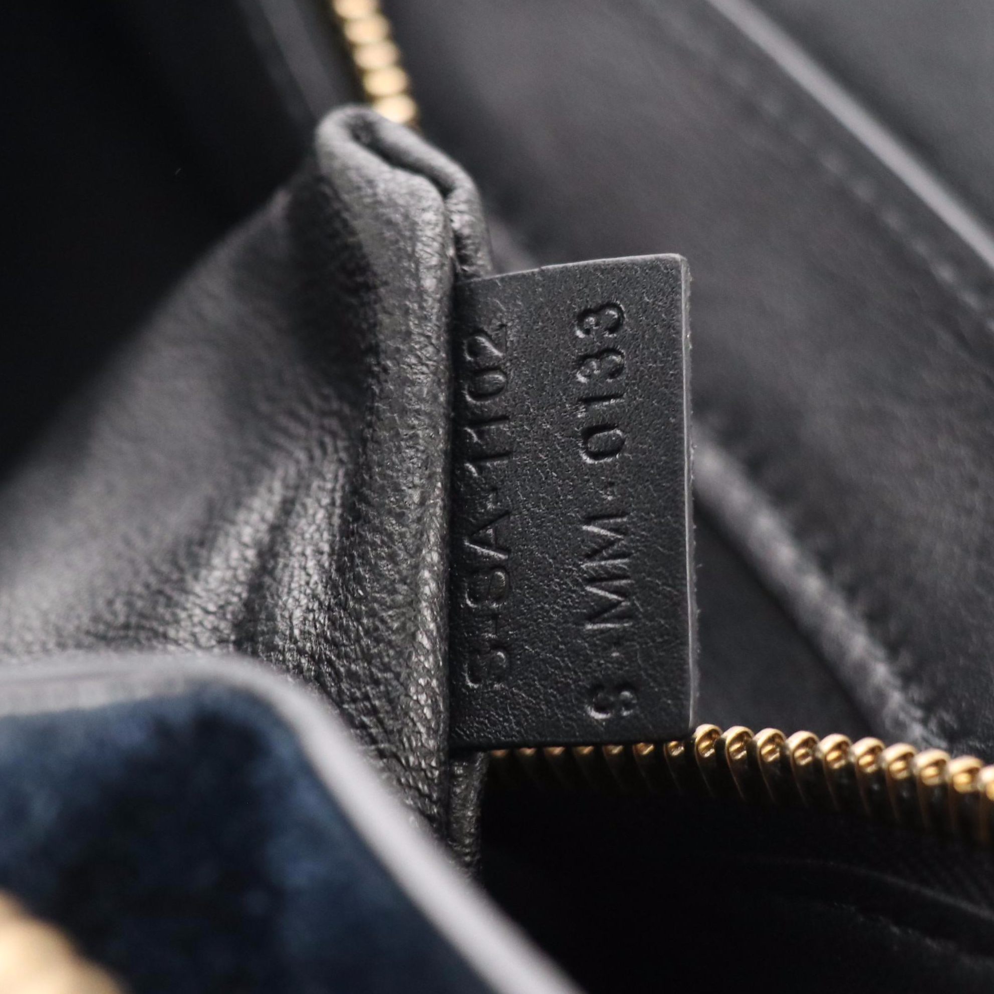 Céline Mini Luggage Tote in Bicolor Calfskin Leather and Blue Suede