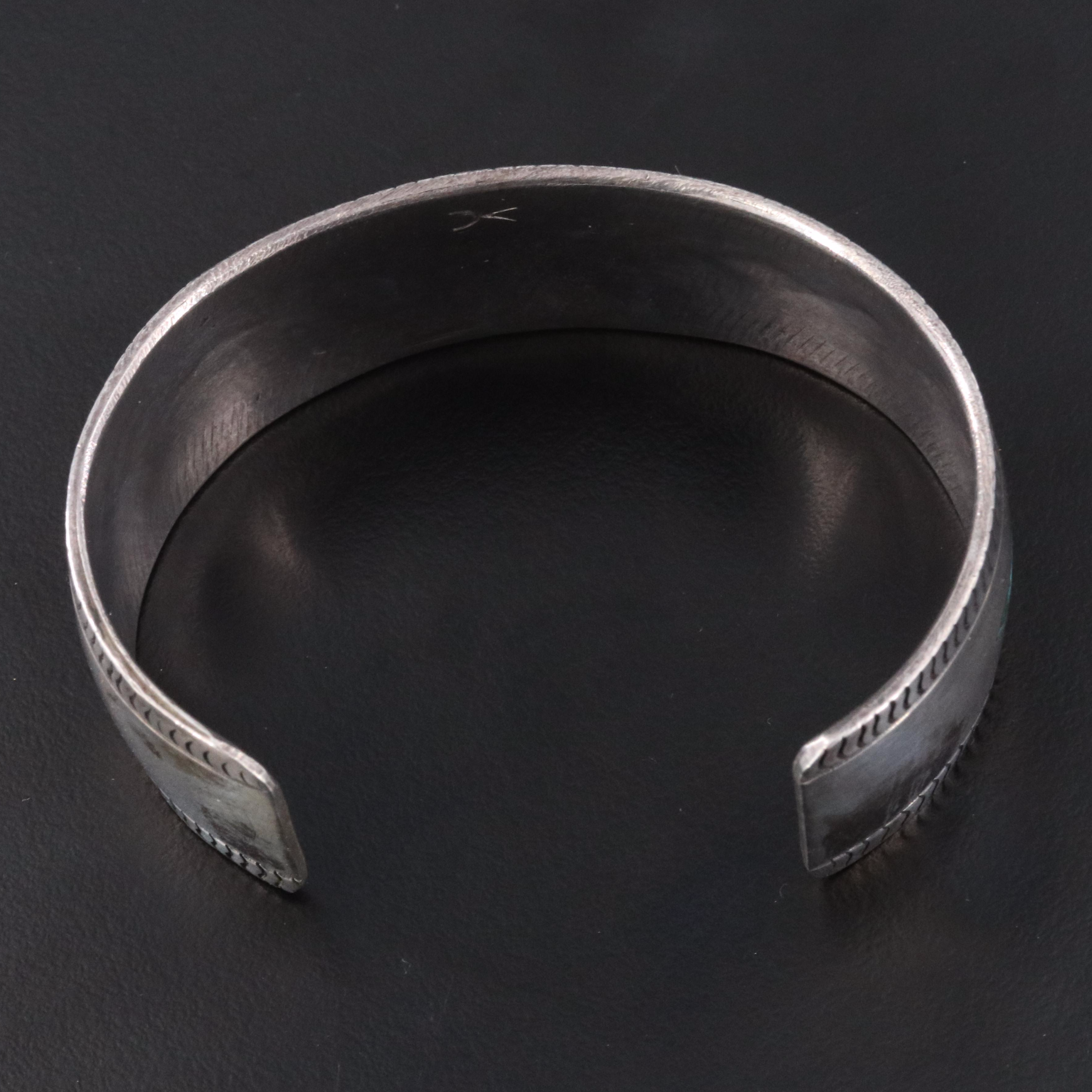 Western Sterling Turquoise and Coral Inlay Cuff