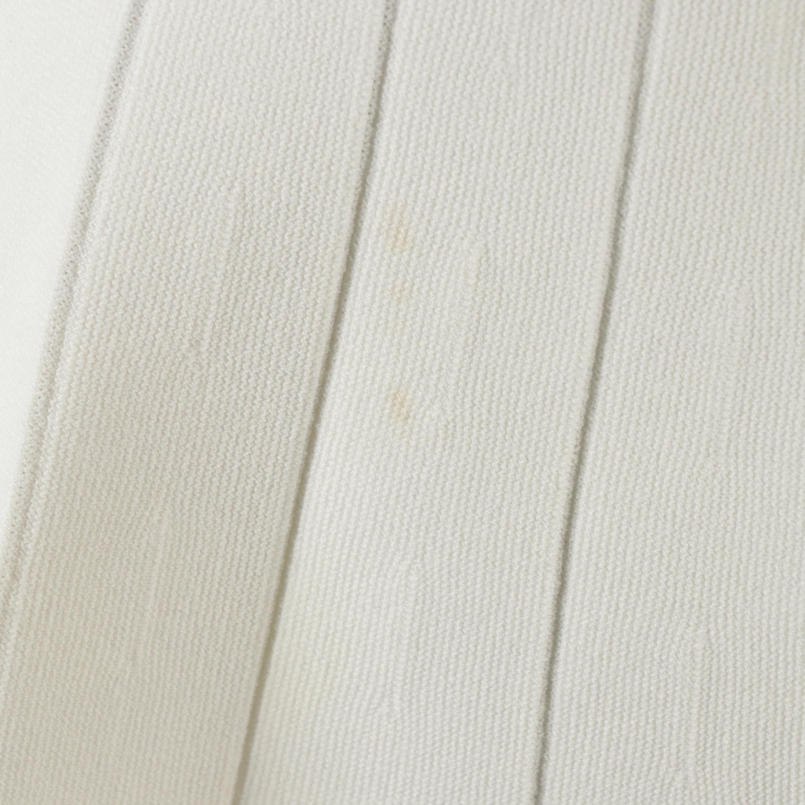 Sandro White Pleated Knit Viscose Skirt and Deep Teal Tie-Neck Mini Dress