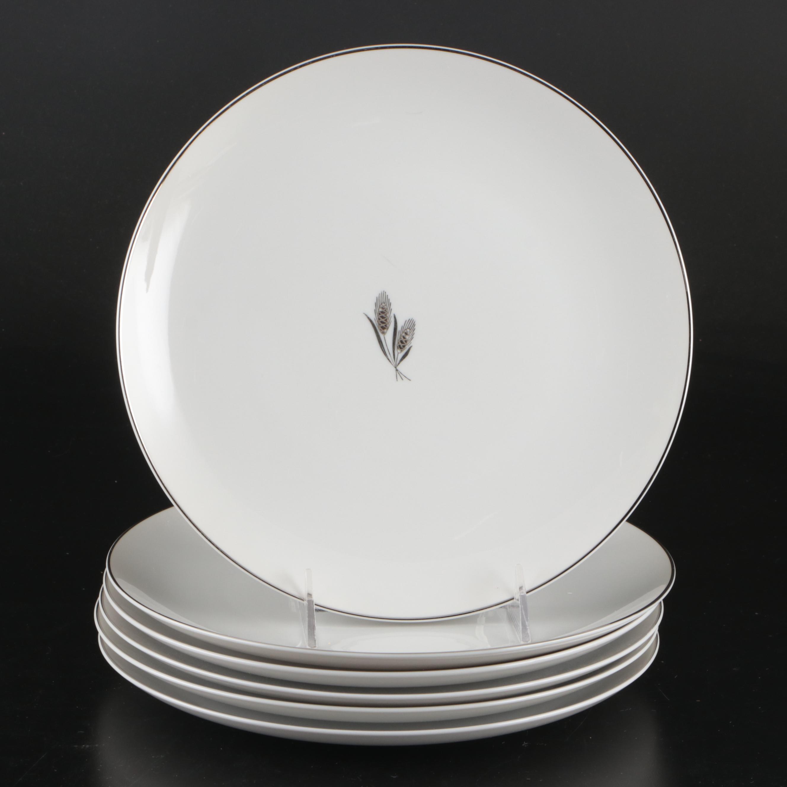 Fukagawa "Silver Wheat" Porcelain Dinnerware, Mid to Late 20th Century