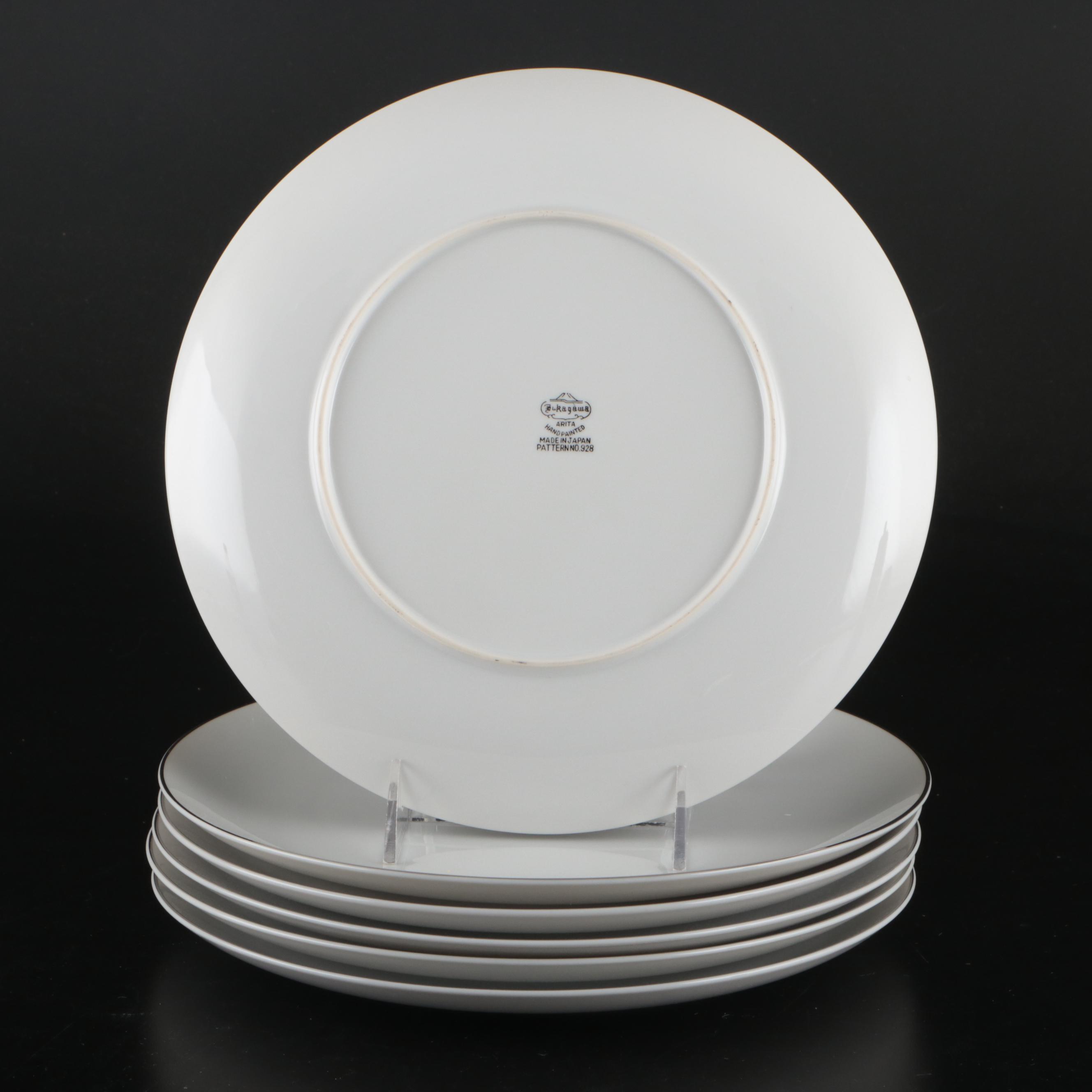 Fukagawa "Silver Wheat" Porcelain Dinnerware, Mid to Late 20th Century