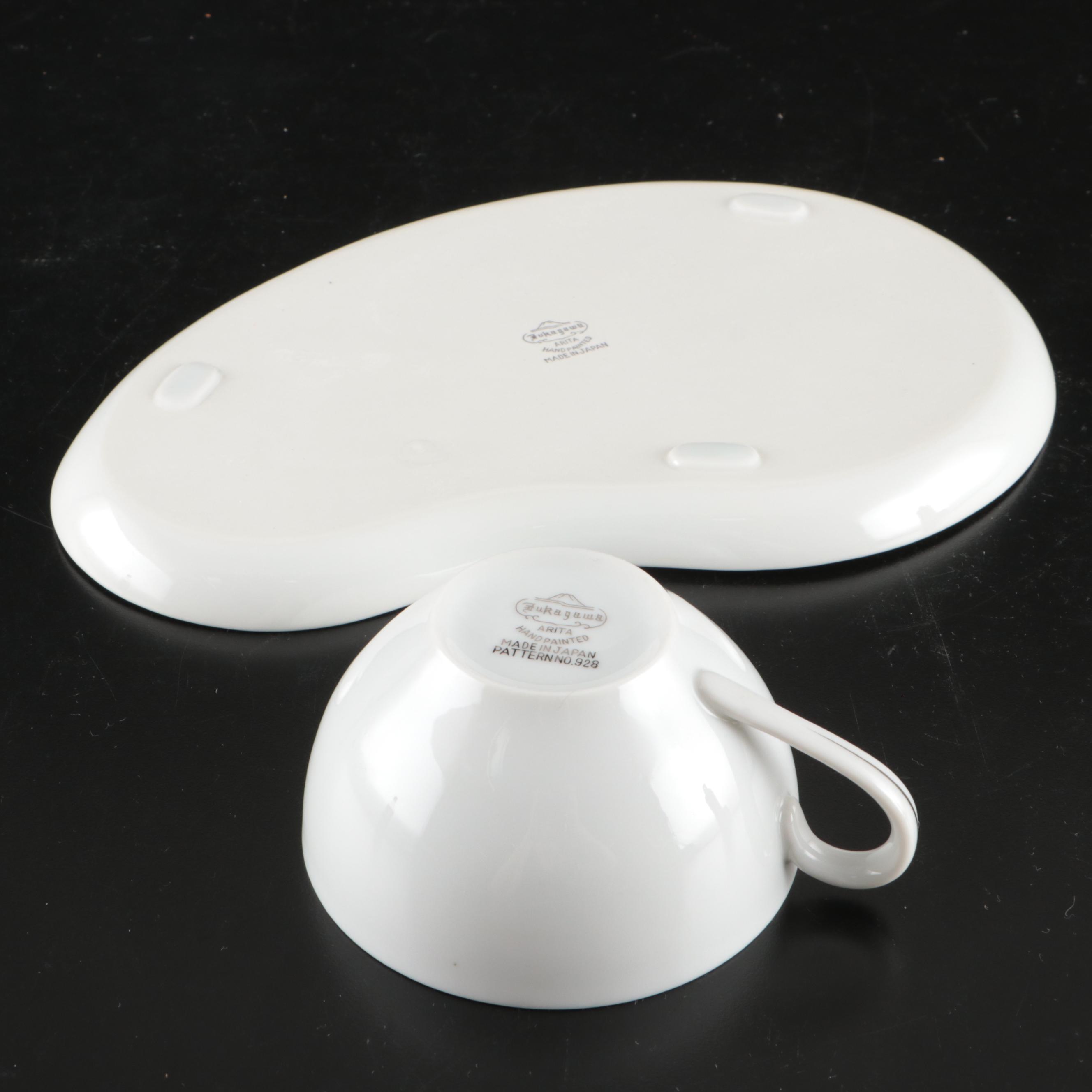 Fukagawa "Silver Wheat" Porcelain Dinnerware, Mid to Late 20th Century