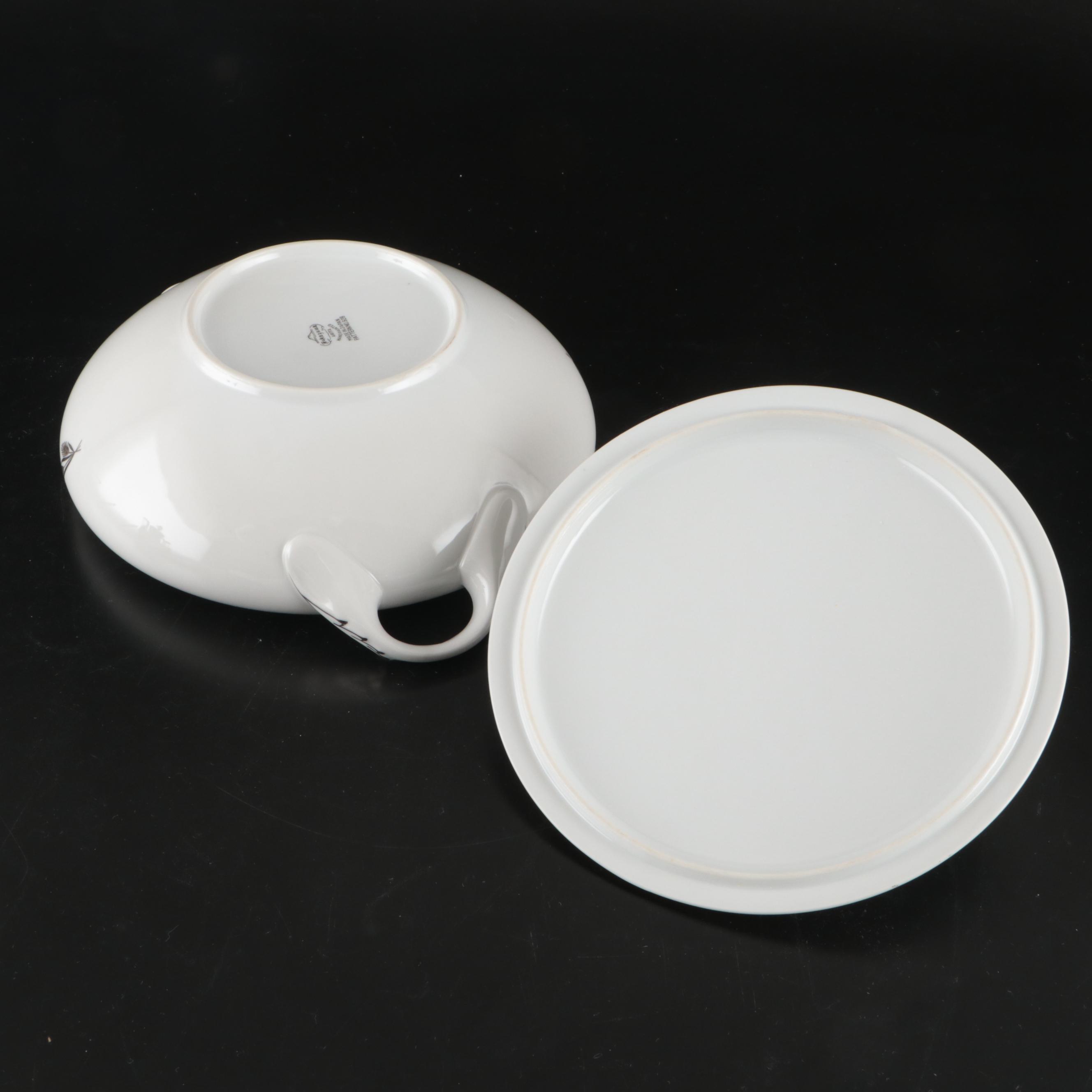 Fukagawa "Silver Wheat" Porcelain Dinnerware, Mid to Late 20th Century
