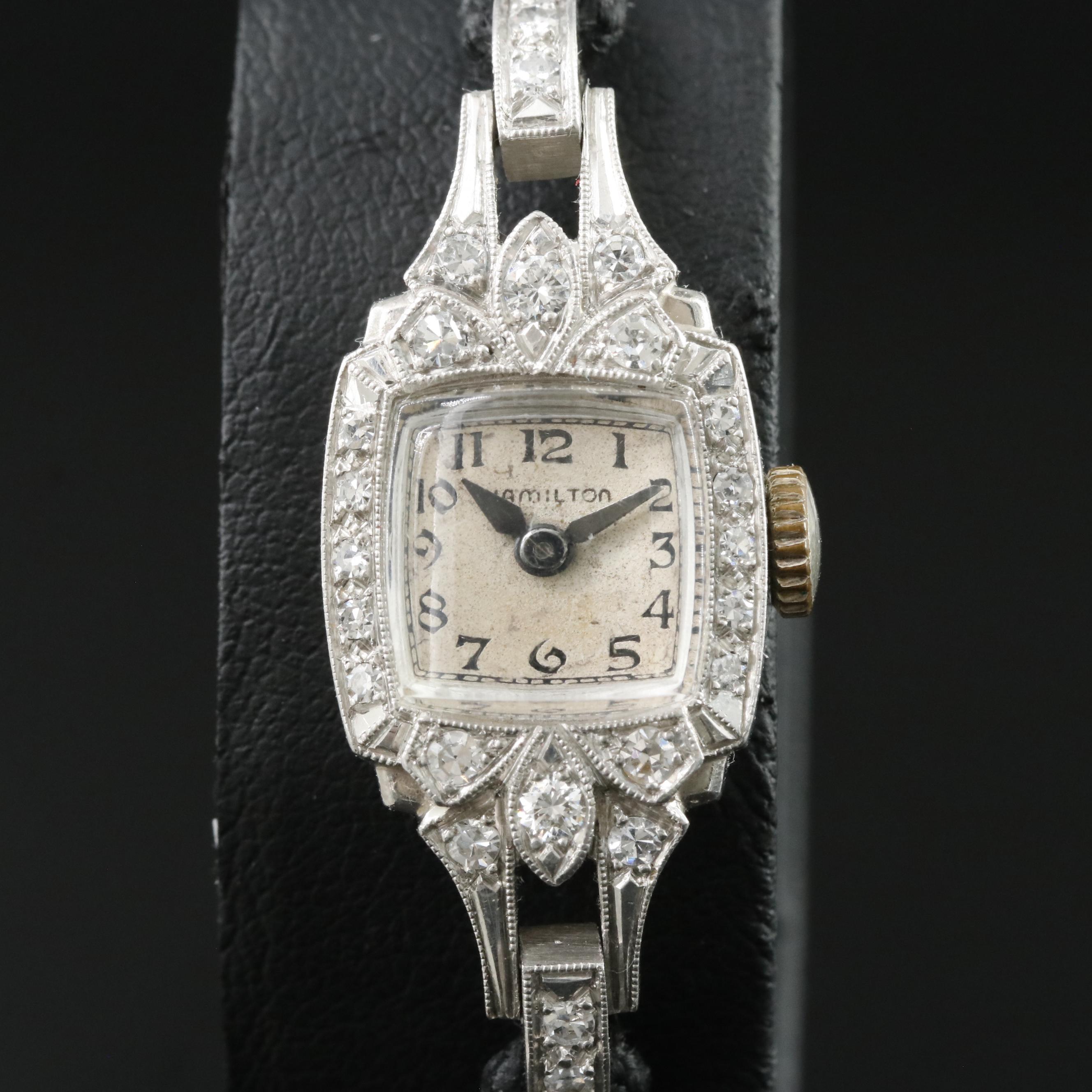 Hamilton Platinum and Diamond Watch, Vintage