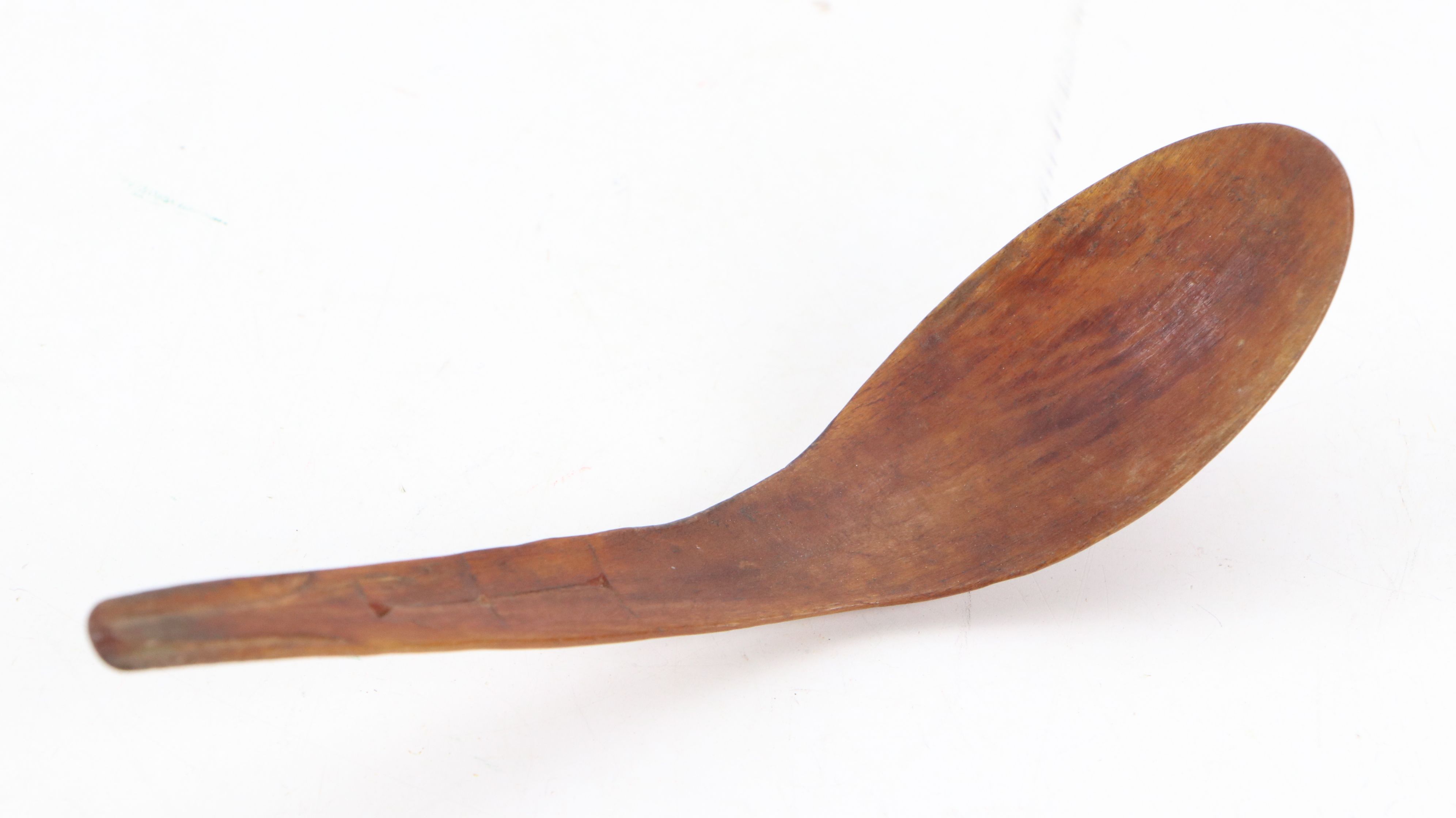 Alaskan Inuit Hand-Carved Powder Horn and Wood Spoons, Late 19th Century