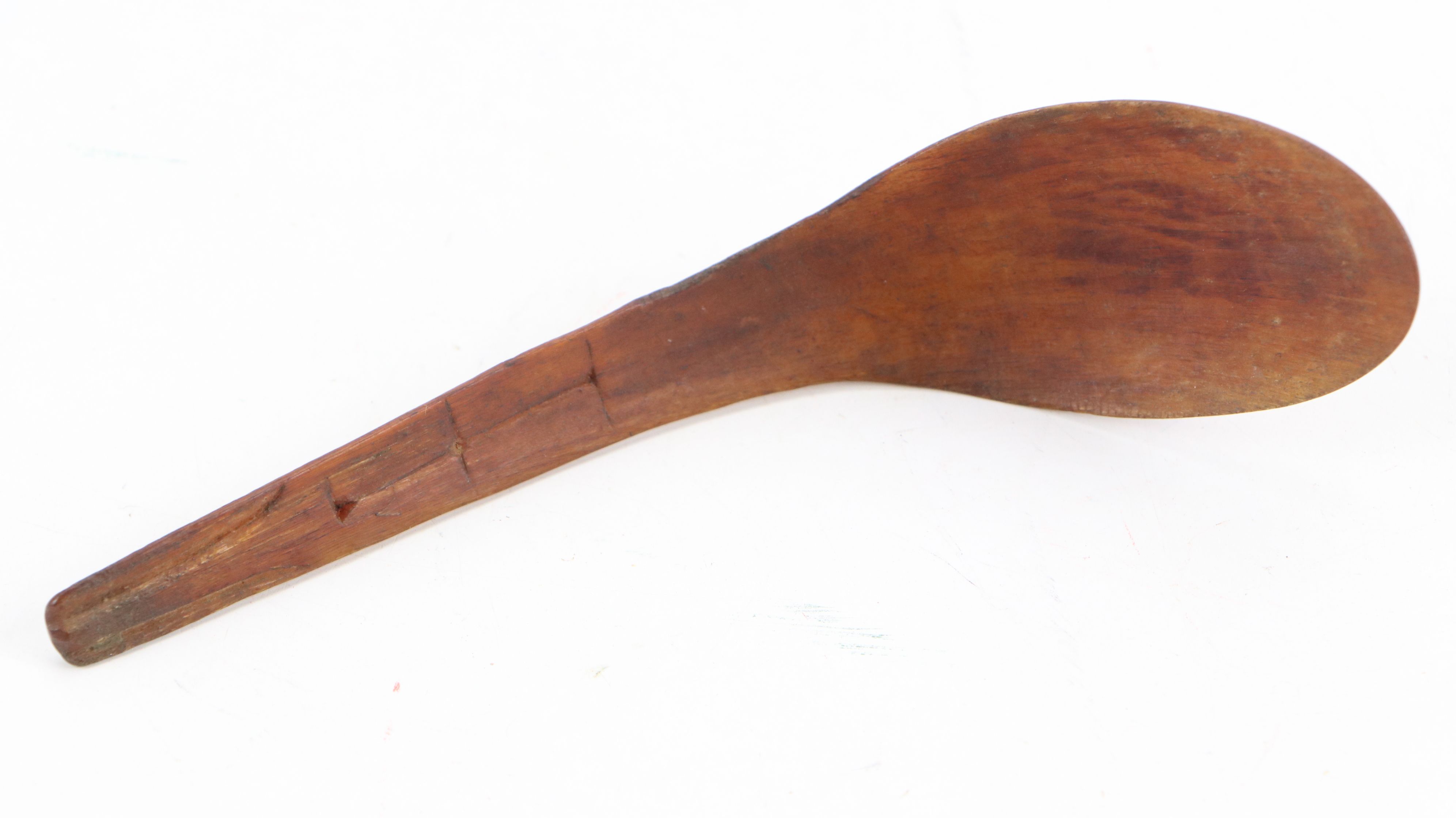 Alaskan Inuit Hand-Carved Powder Horn and Wood Spoons, Late 19th Century