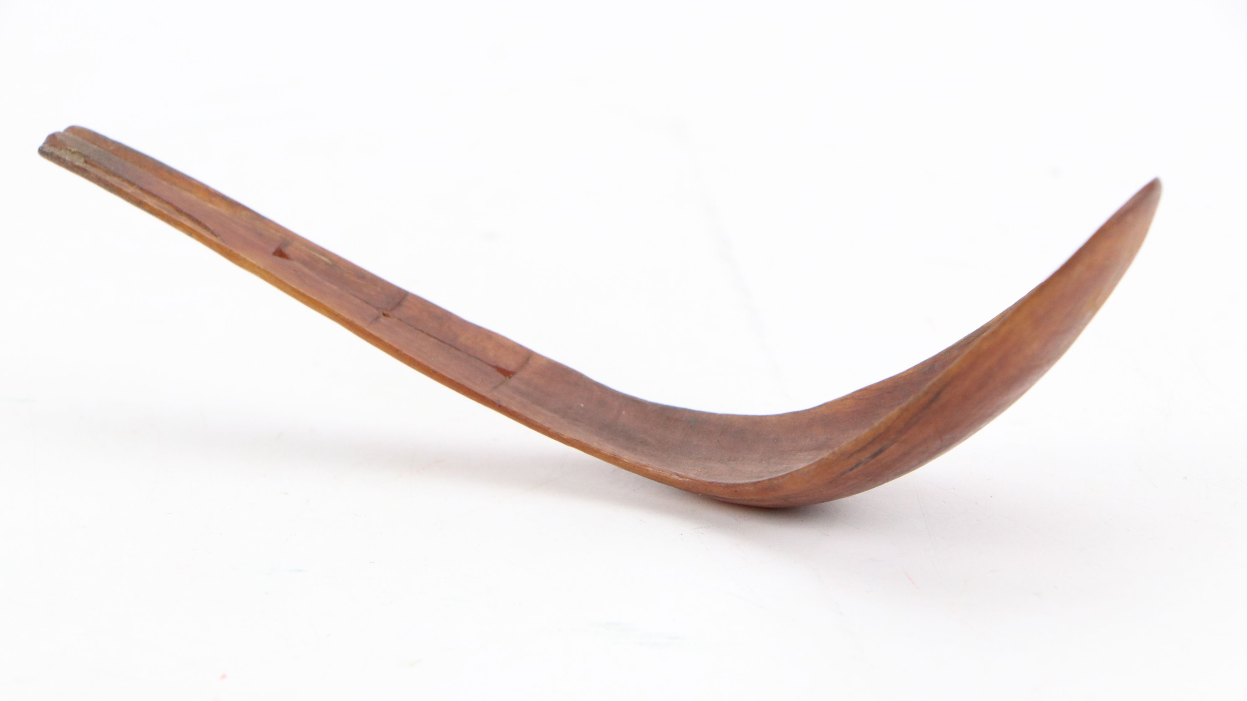 Alaskan Inuit Hand-Carved Powder Horn and Wood Spoons, Late 19th Century