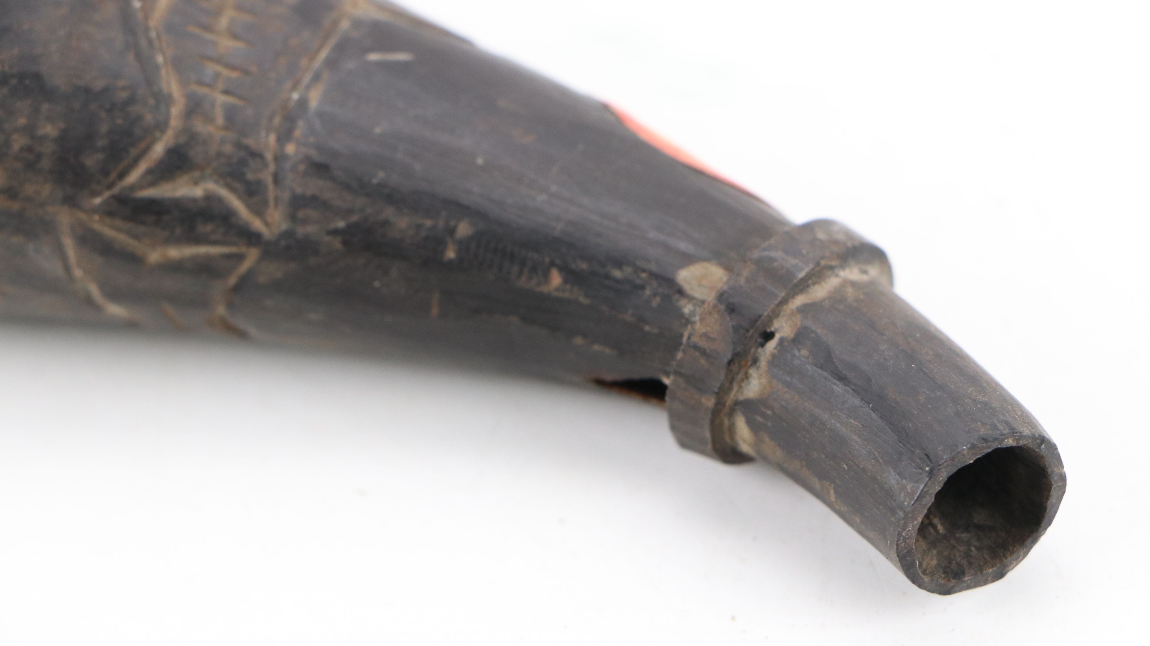 Alaskan Inuit Hand-Carved Powder Horn and Wood Spoons, Late 19th Century