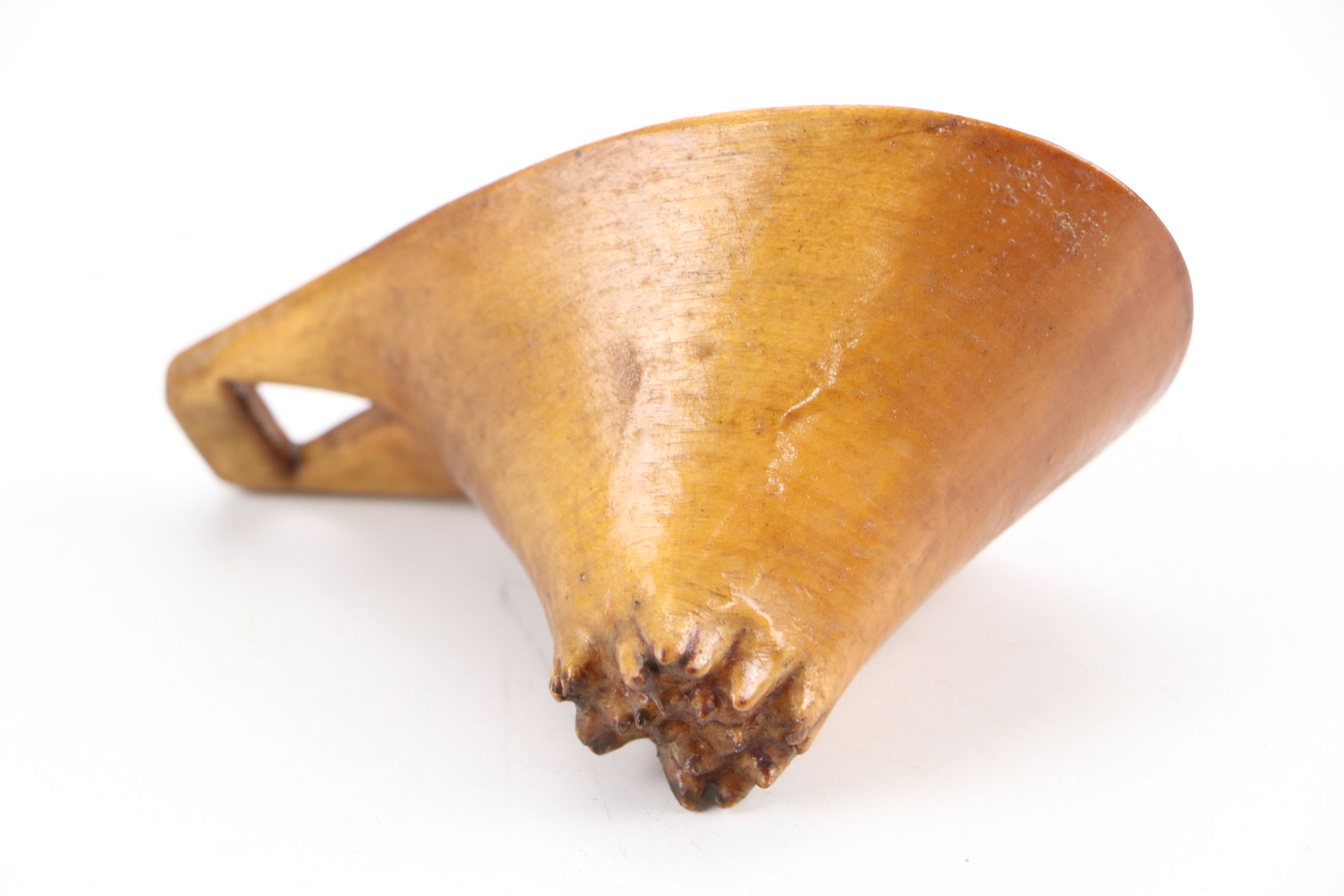 Alaskan Inuit Hand-Carved Powder Horn and Wood Spoons, Late 19th Century