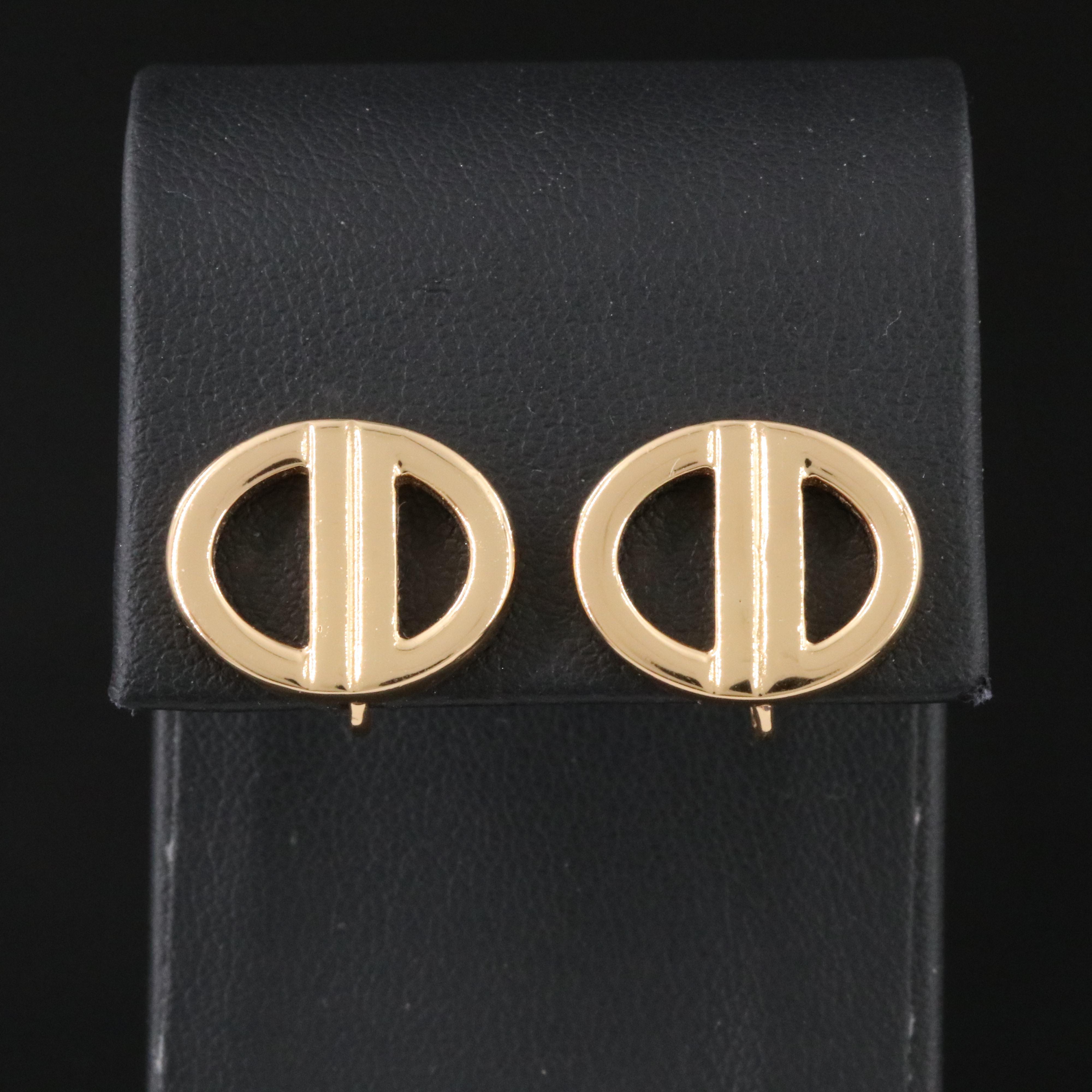 Christian Dior CD Logo Clip Earrings