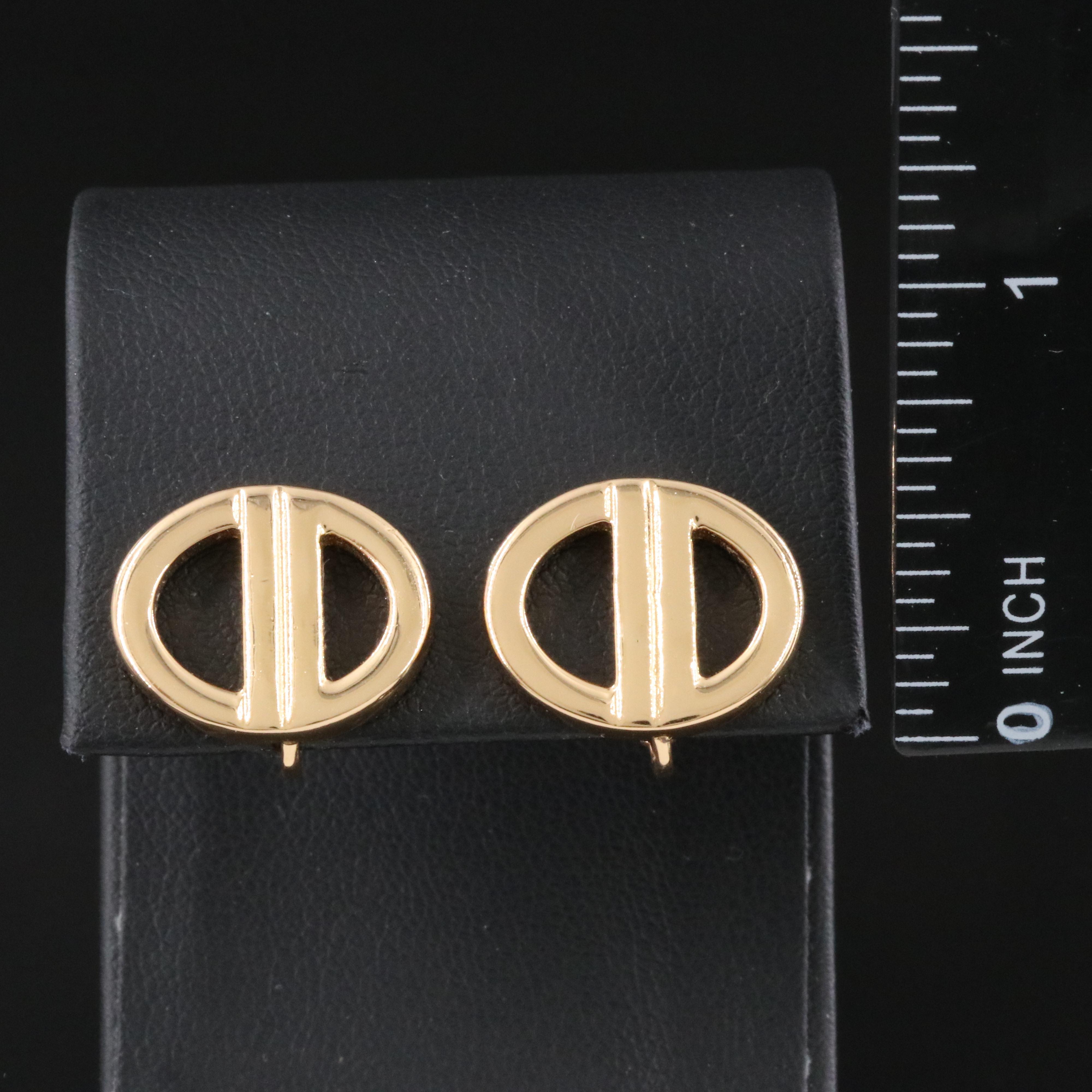 Christian Dior CD Logo Clip Earrings