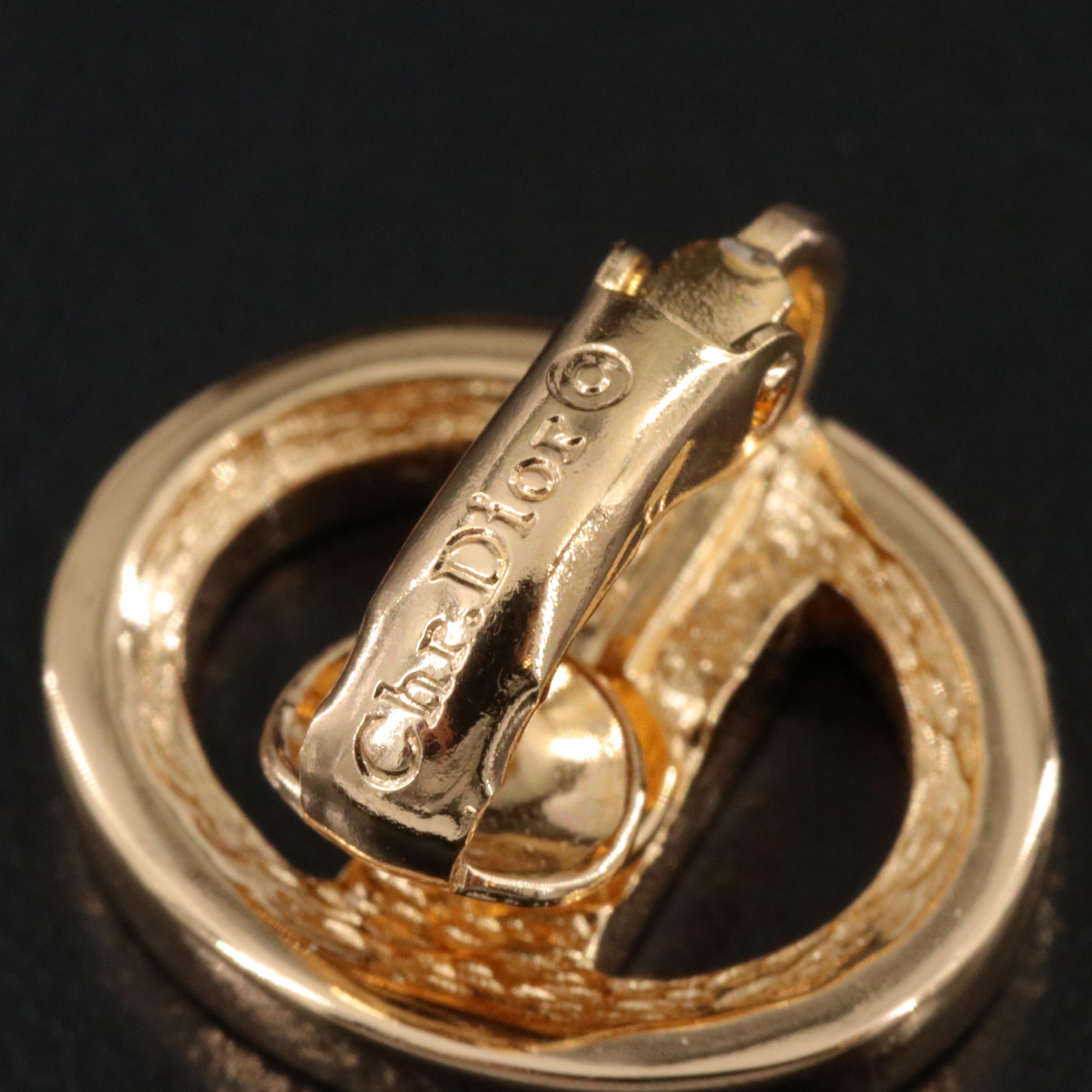 Christian Dior CD Logo Clip Earrings
